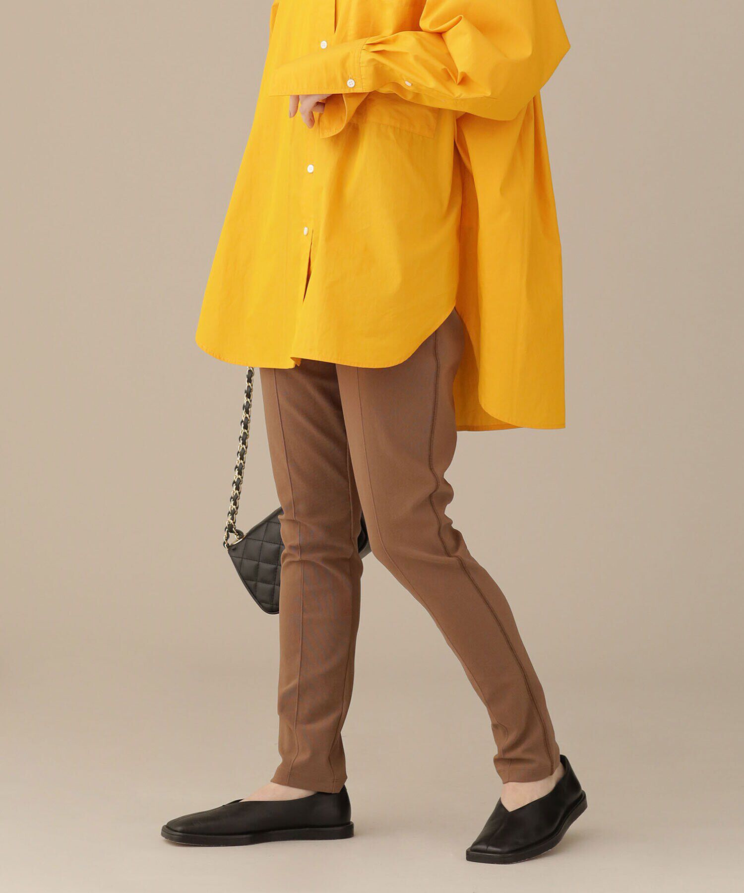 nano･universe「LB.03/トリコットリブセンタープレスカットパンツ」|その他|キャメル4