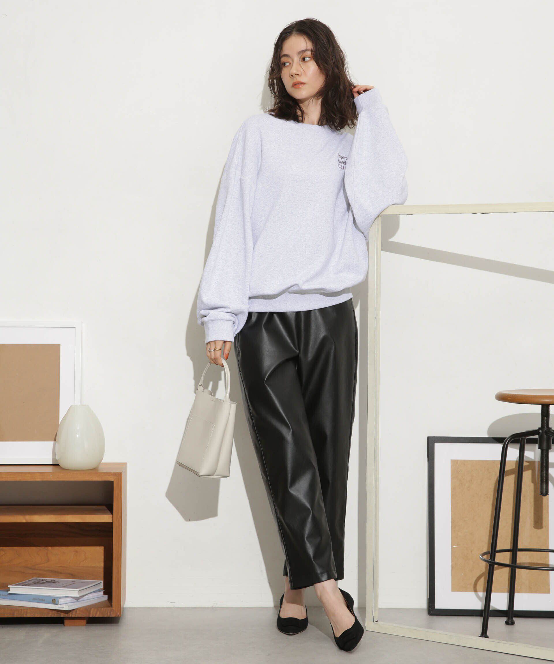 nano･universe「LOGAN/別注フェイクレザー イージーパンツ」|その他|