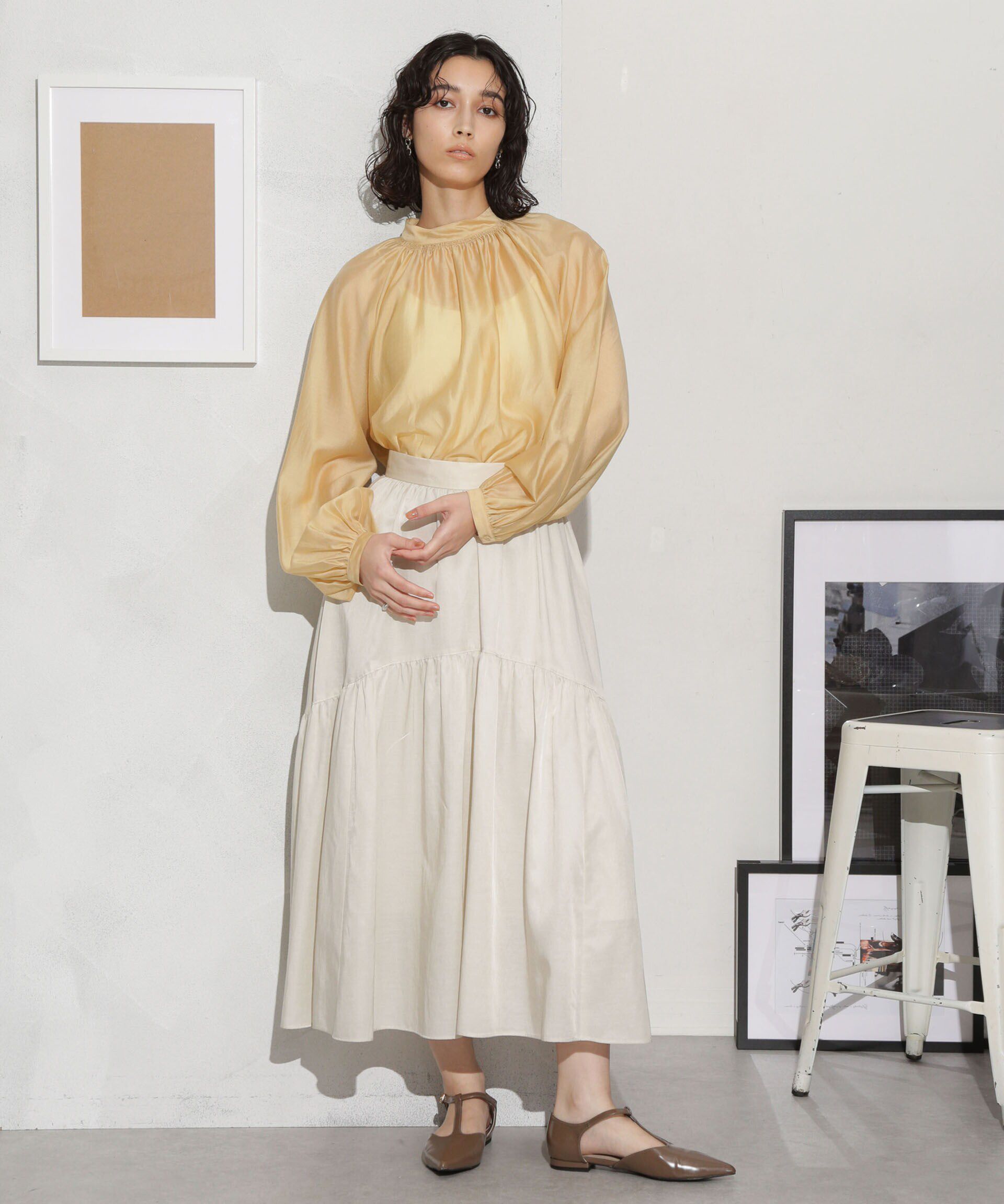 nano･universe「キュプラコットン ギャザースカート(セットアップ可)」|スカート|