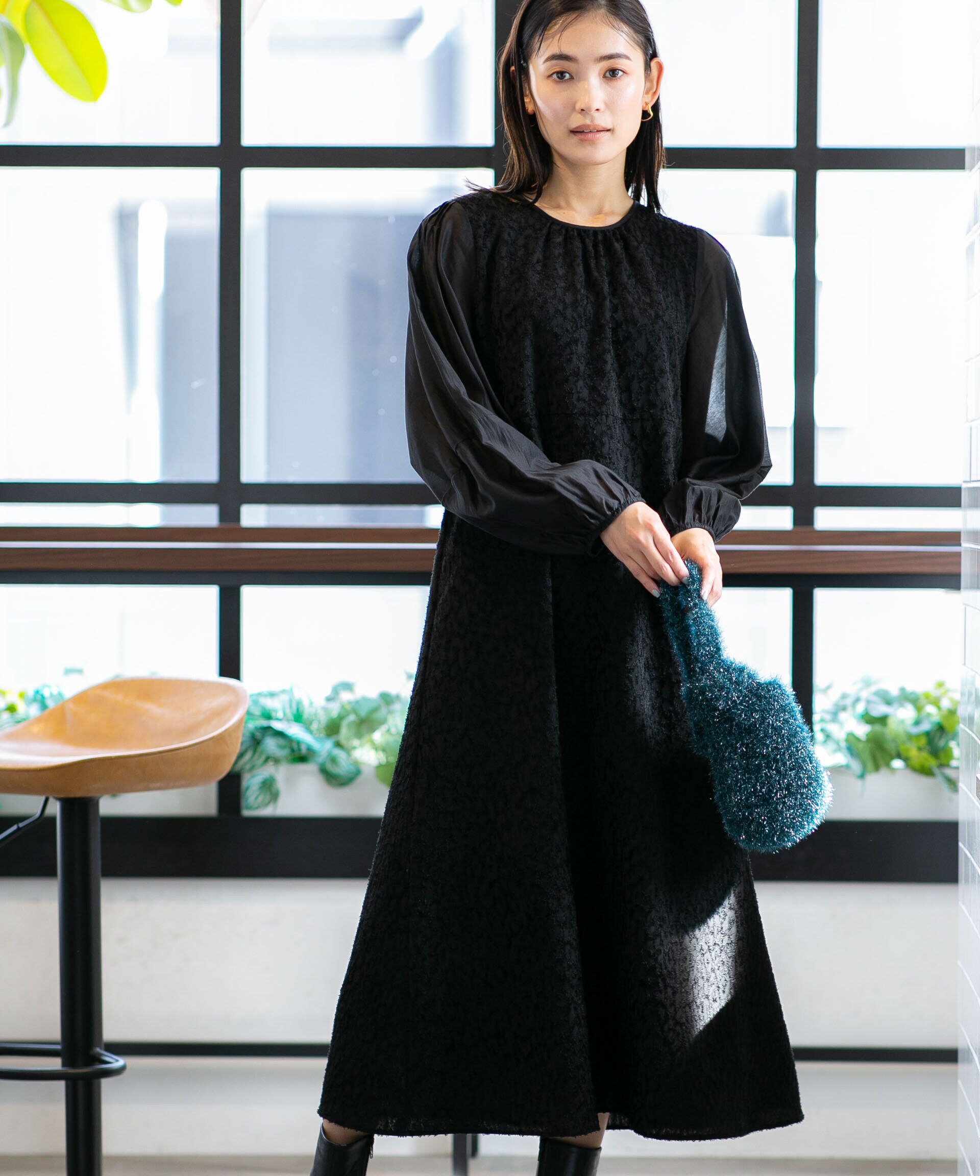 nano･universe「カットジャカード切替ワンピース」|ワンピース|