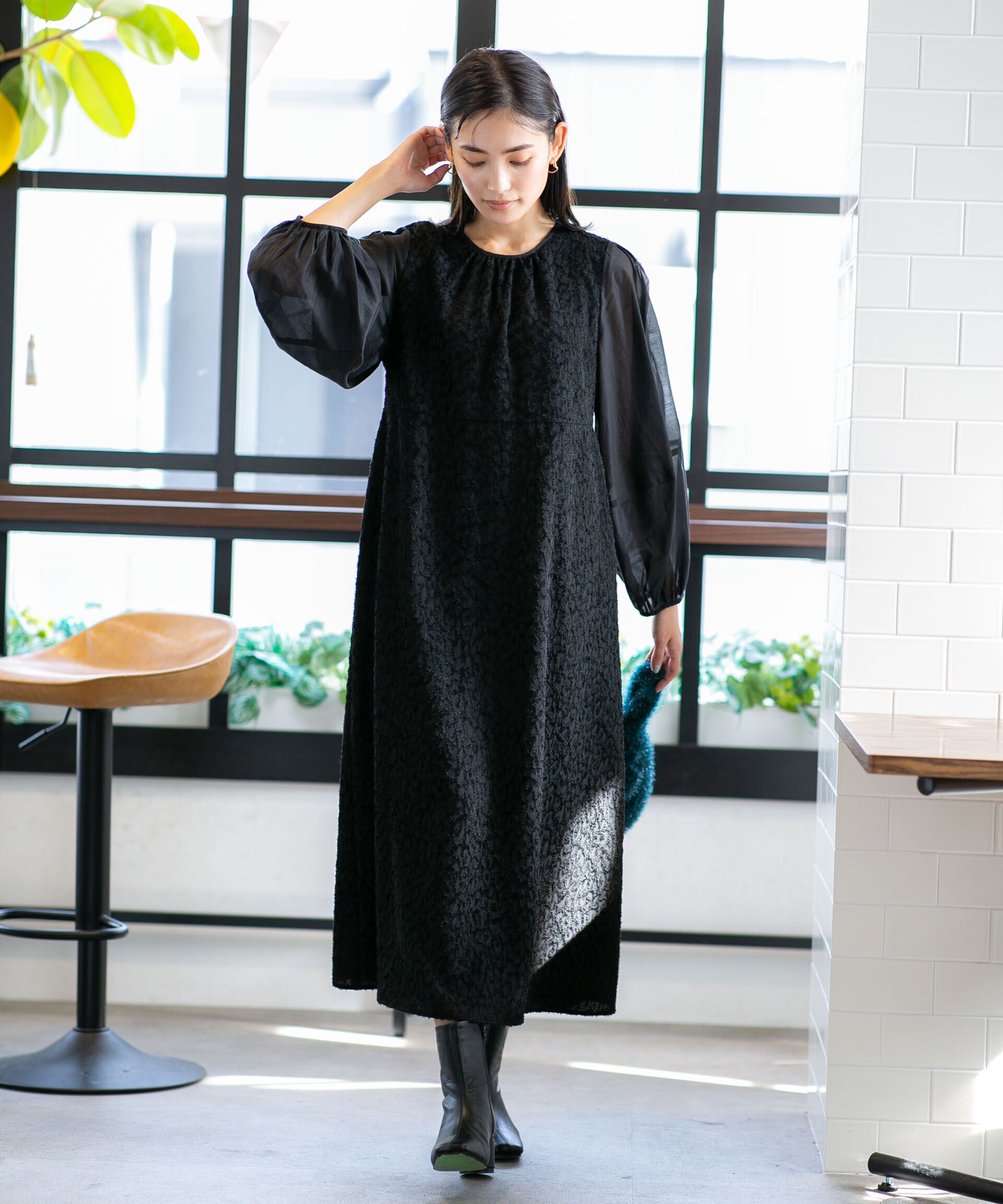 nano･universe「カットジャカード切替ワンピース」|ワンピース|