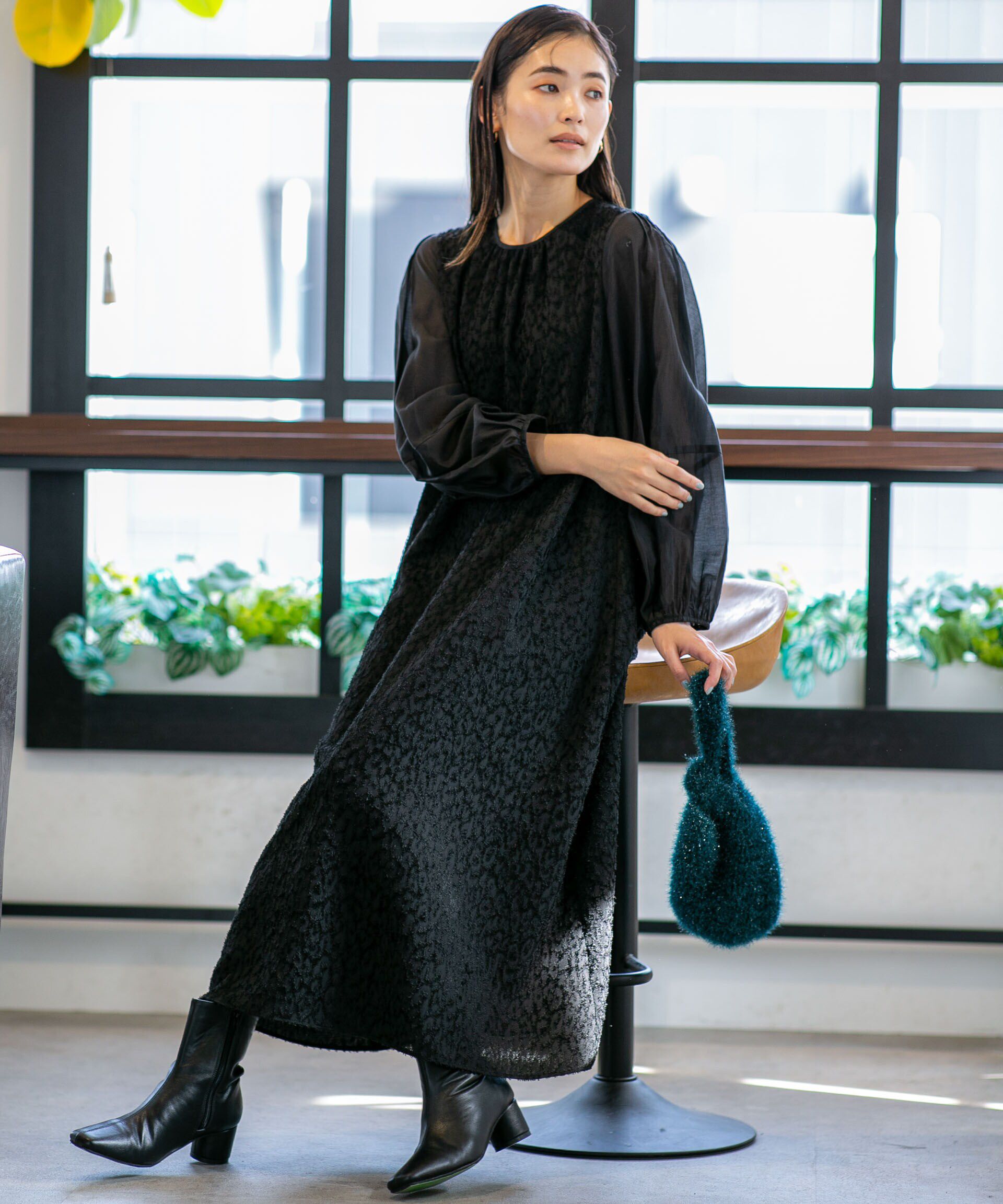 nano･universe「カットジャカード切替ワンピース」|ワンピース|