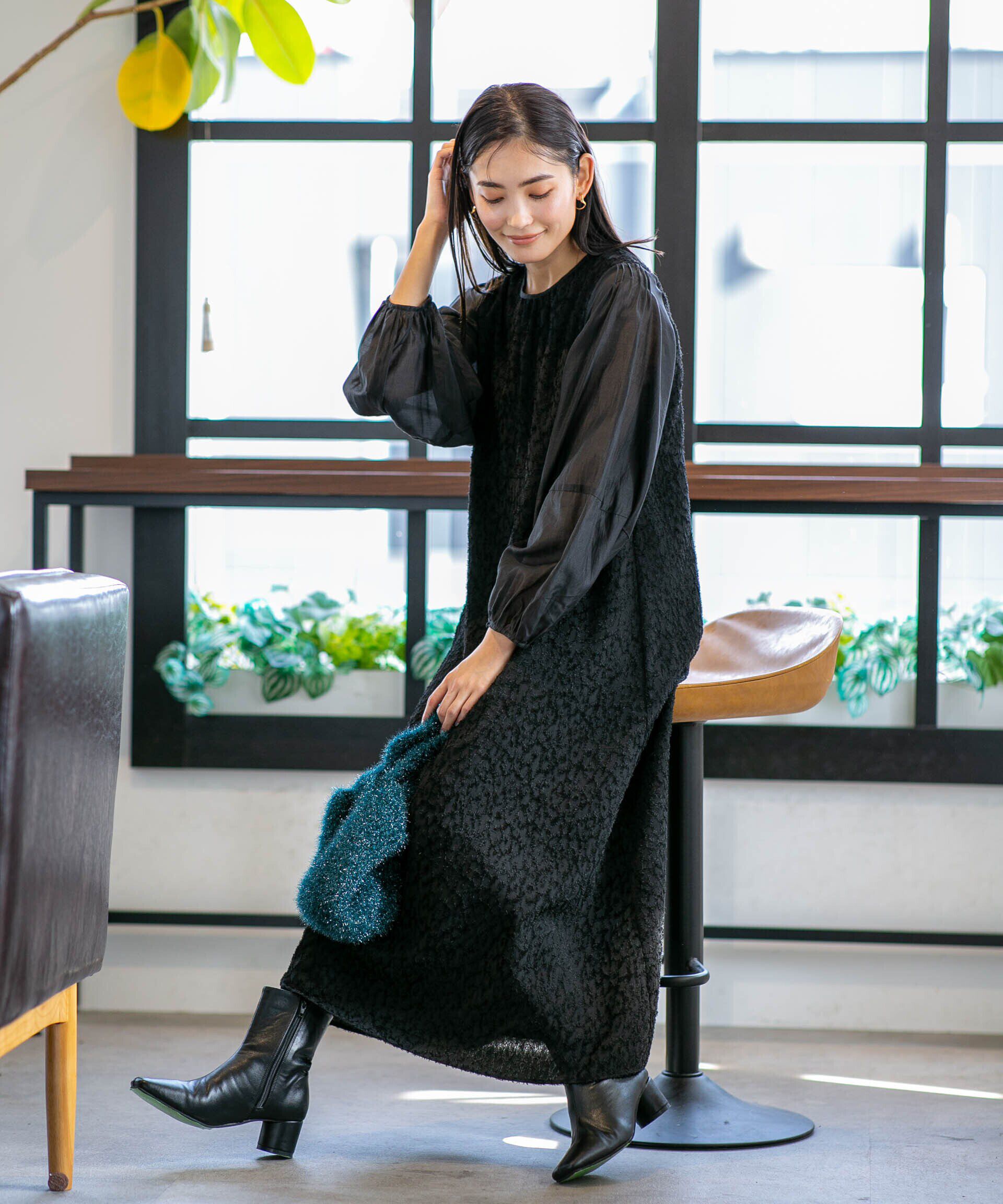 nano･universe「カットジャカード切替ワンピース」|ワンピース|