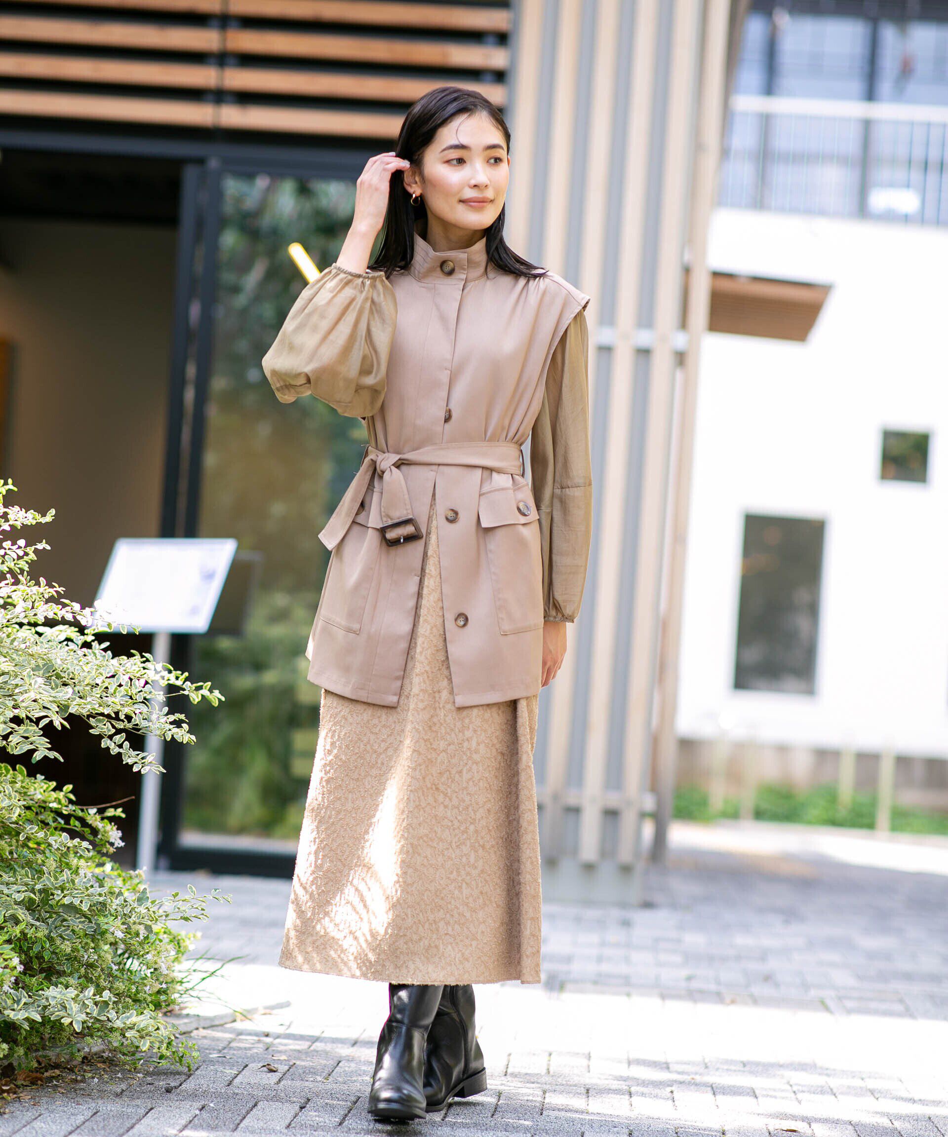 nano･universe「カットジャカード切替ワンピース」|ワンピース|