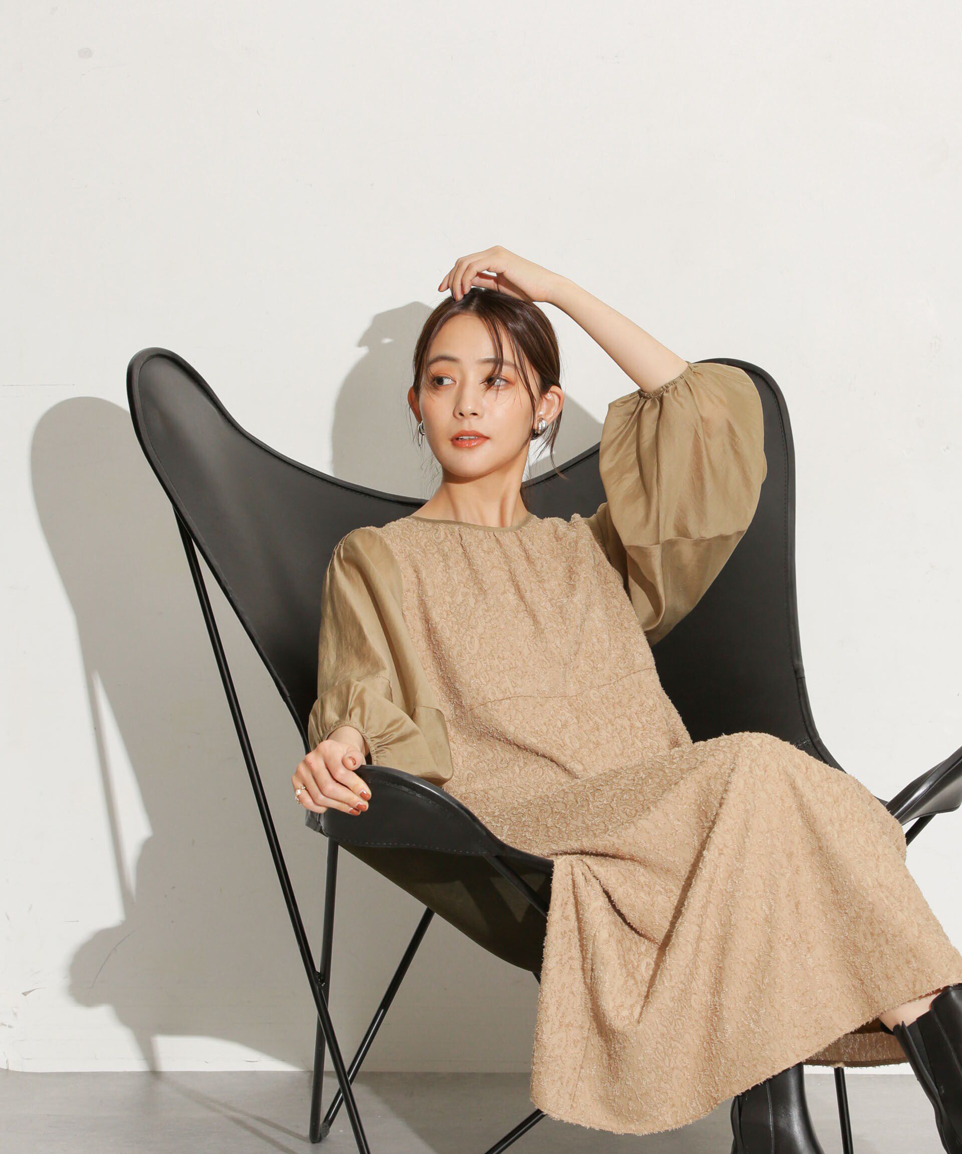 nano･universe「カットジャカード切替ワンピース」|ワンピース|