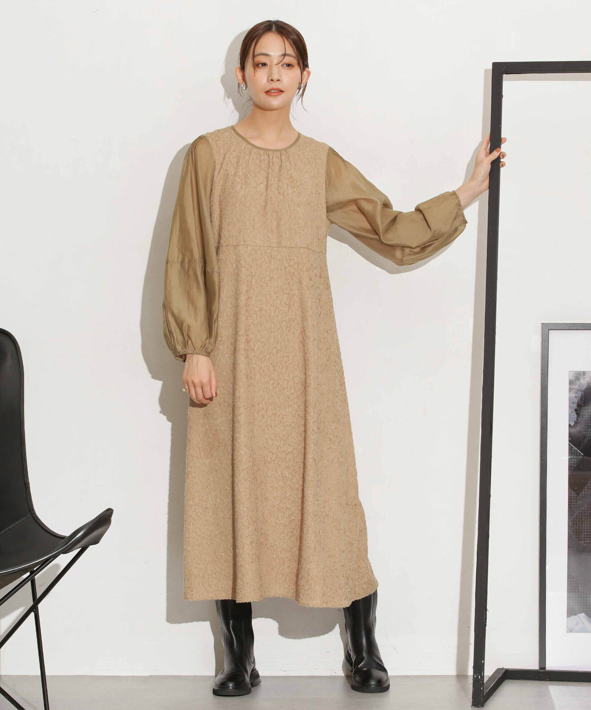 nano･universe「カットジャカード切替ワンピース」|ワンピース|