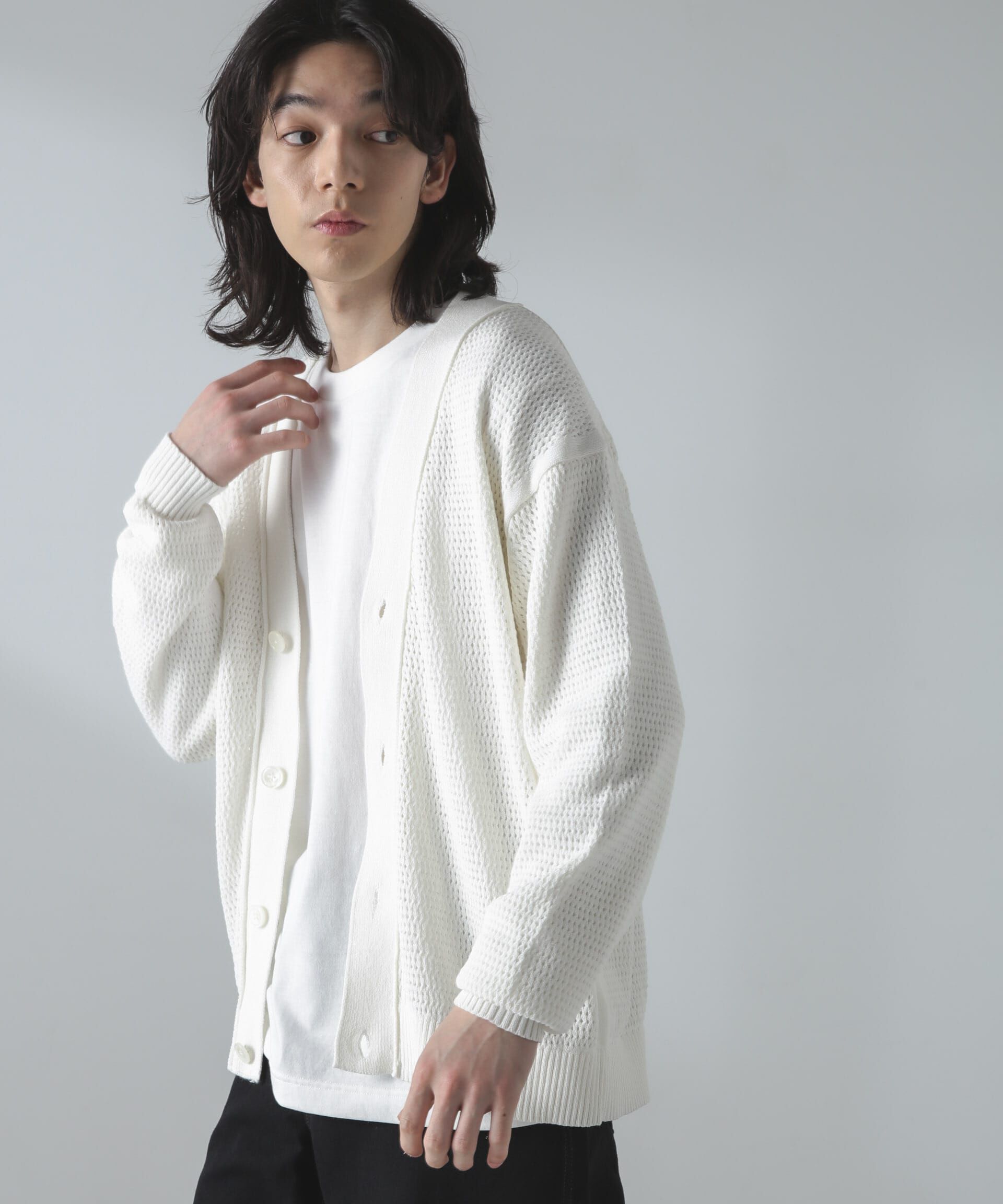 nano･universe「ギマアイレットボクシーニットカーディガン」|ニット・セーター|