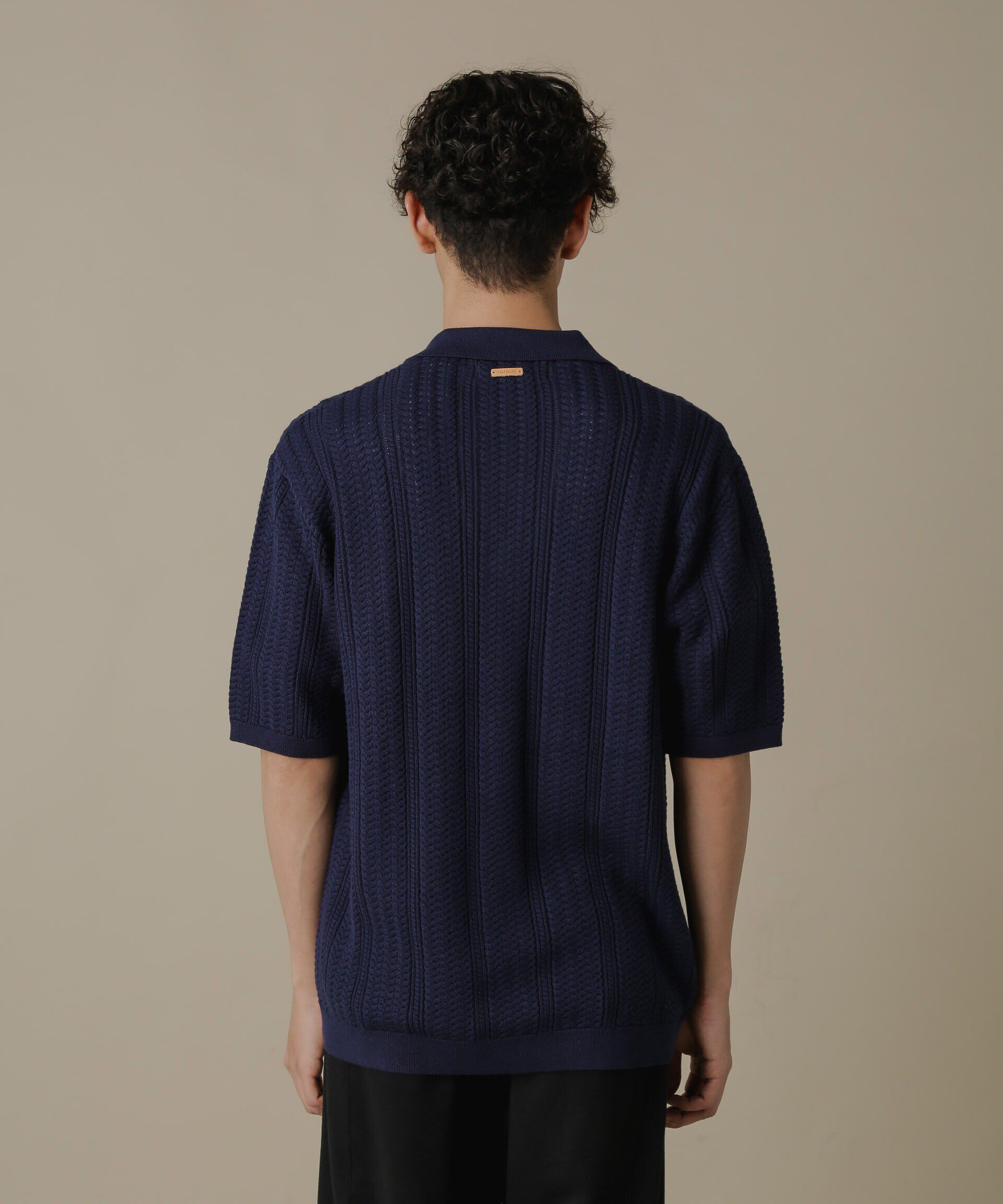 nano･universe「「NJ/CLUB」HOMESTOCKケーブルニットシャツ」|ニット・セーター|