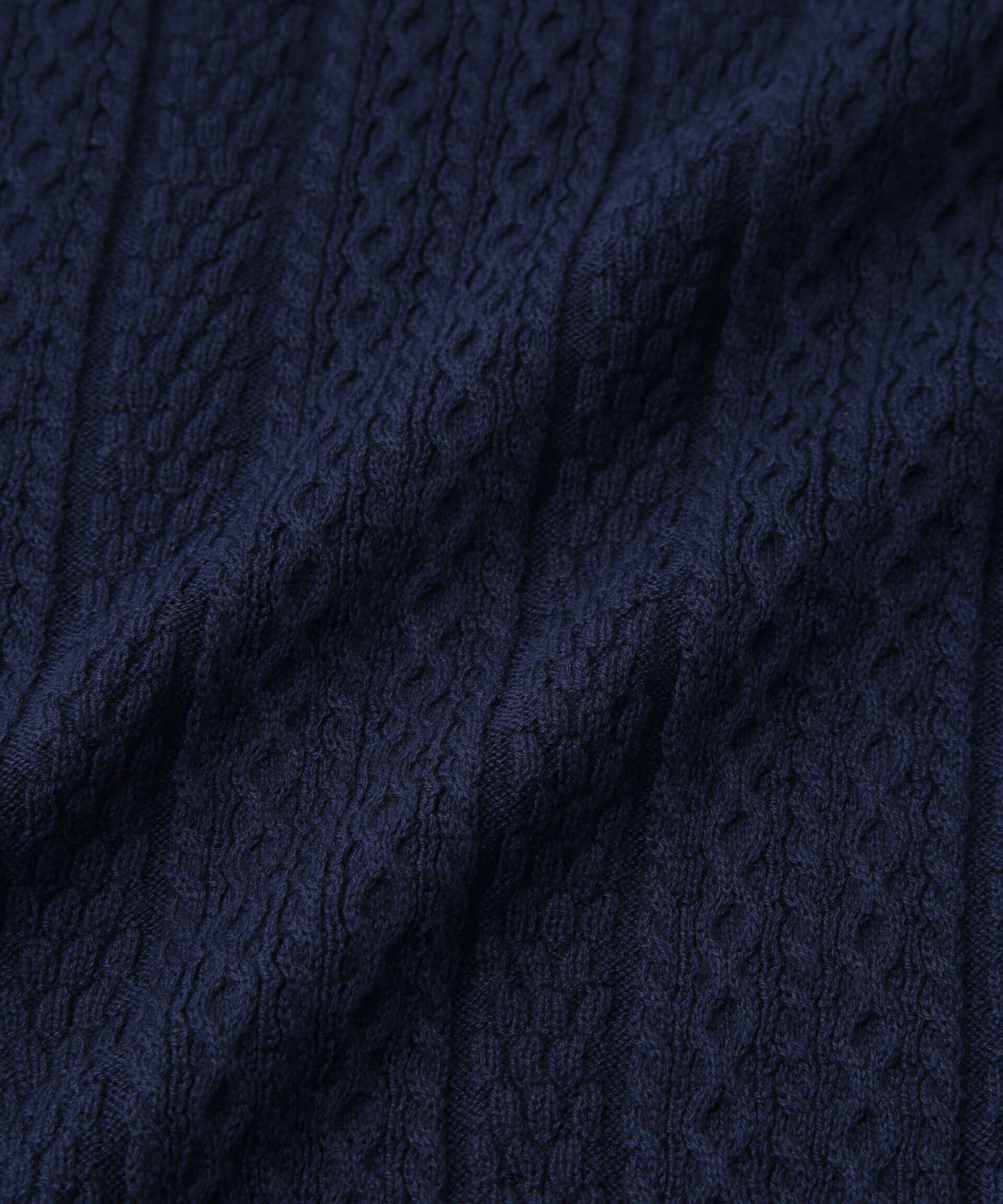 nano･universe「「NJ/CLUB」HOMESTOCKケーブルニットシャツ」|ニット・セーター|