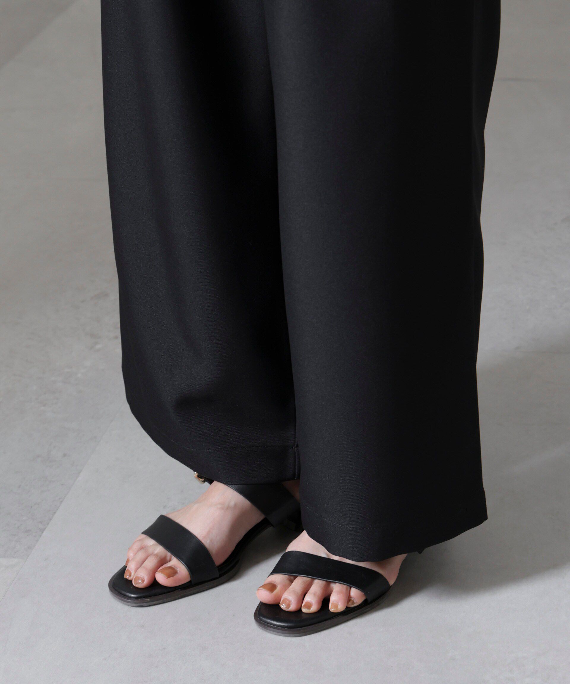 nano･universe「ウエストリボンベルトパンツ(セットアップ可)」|チノ|