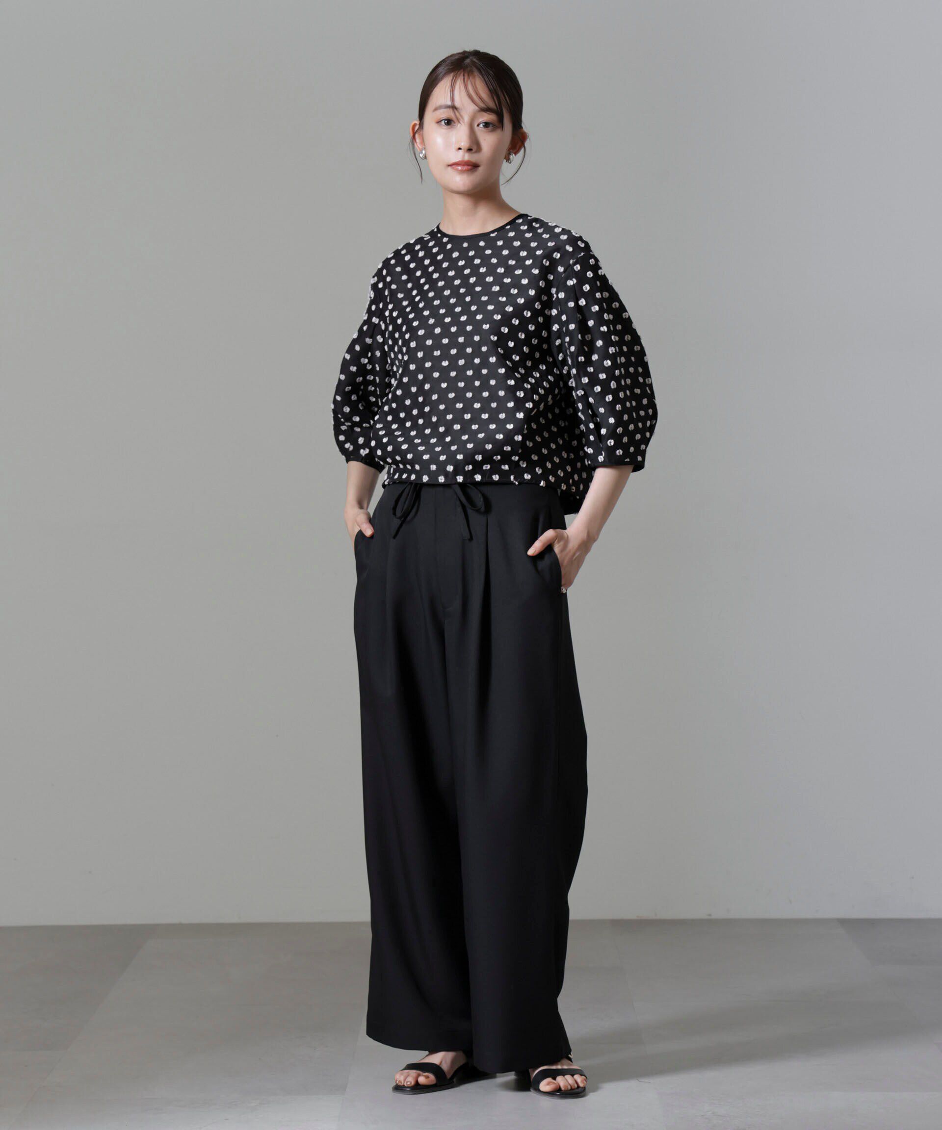 nano･universe「ウエストリボンベルトパンツ(セットアップ可)」|チノ|