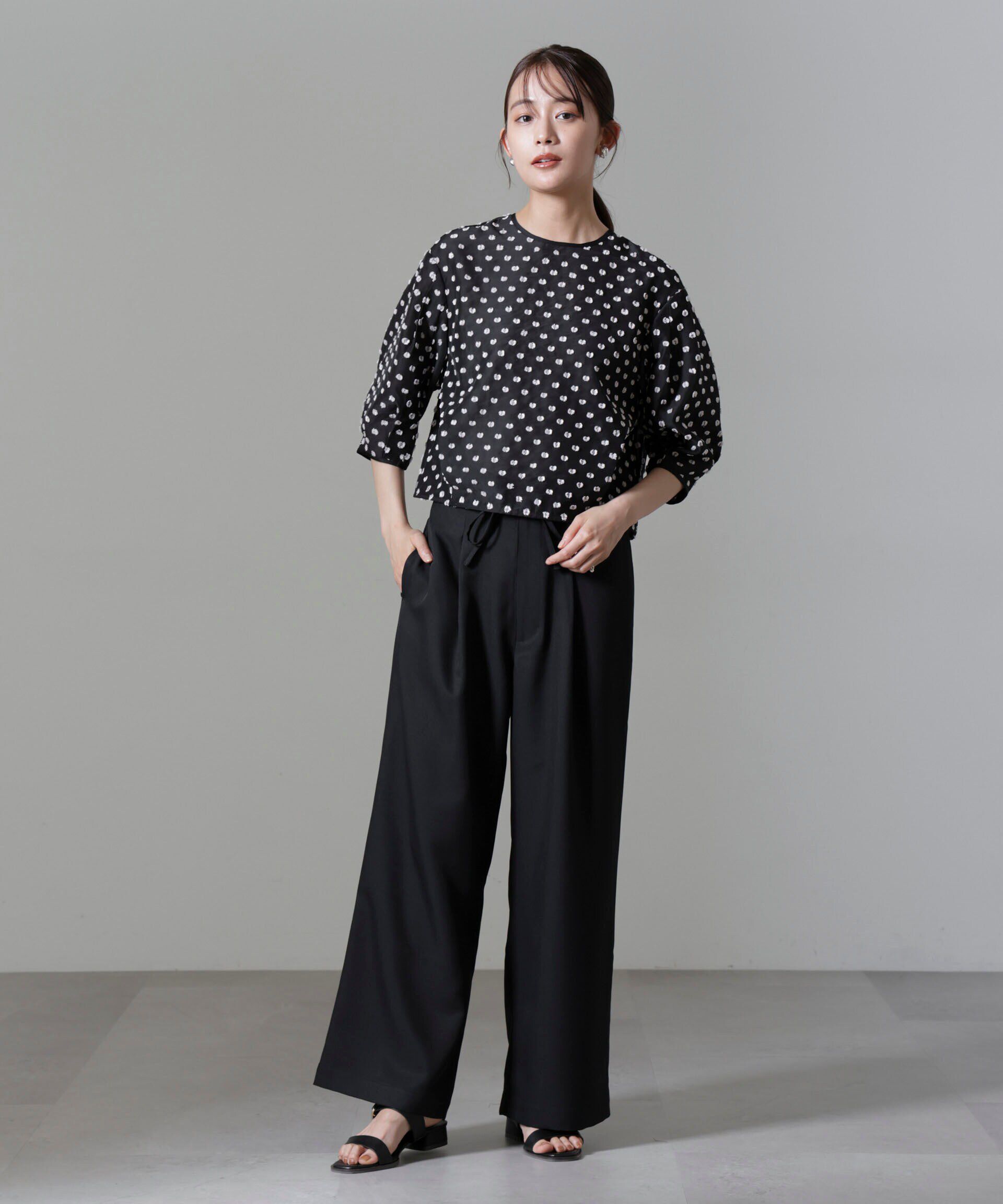 nano･universe「ウエストリボンベルトパンツ(セットアップ可)」|チノ|