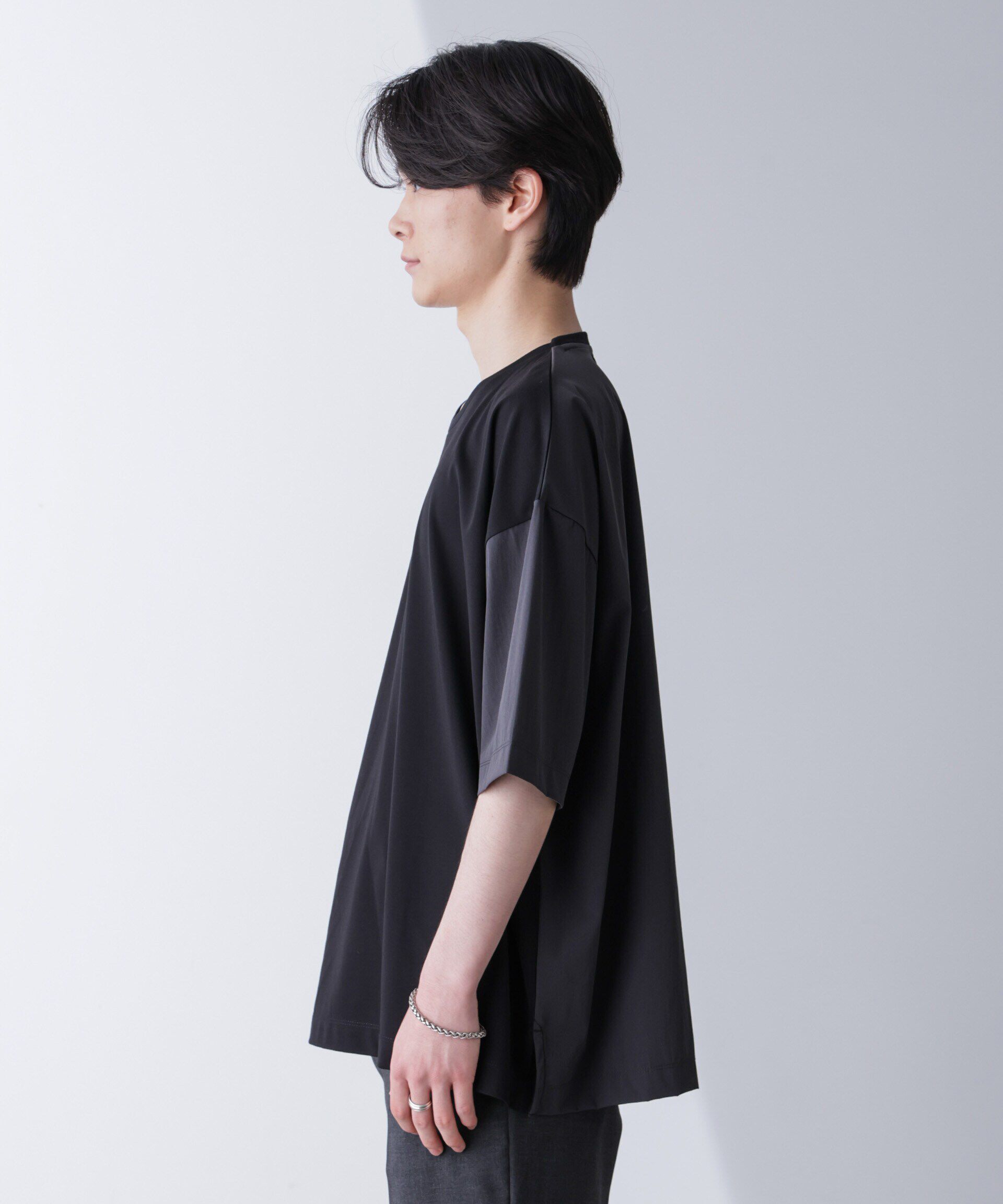 nano･universe「袖切り替えビッグＴシャツ 半袖」|Tシャツ・カットソー|