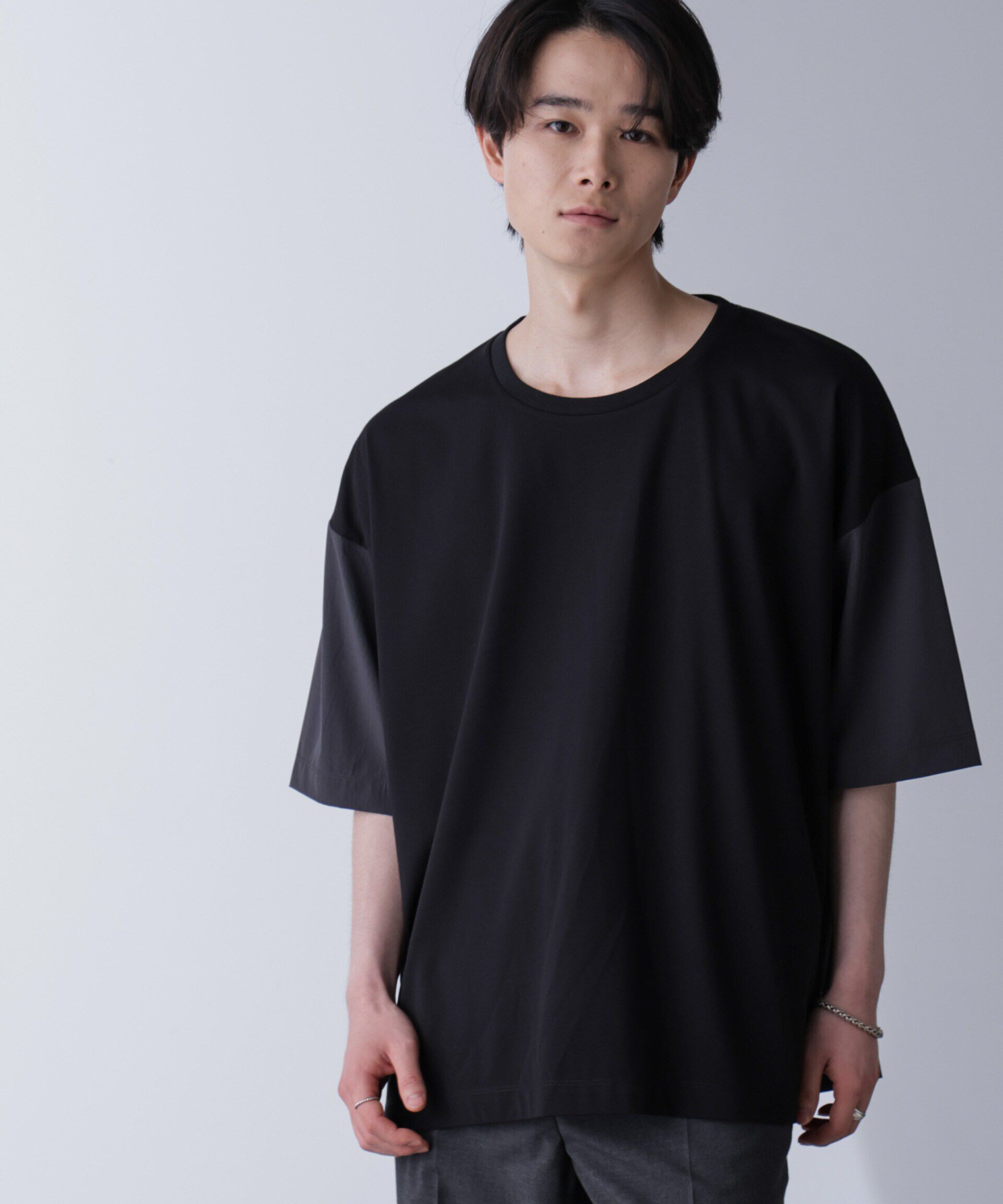 nano･universe「袖切り替えビッグＴシャツ 半袖」|Tシャツ・カットソー|