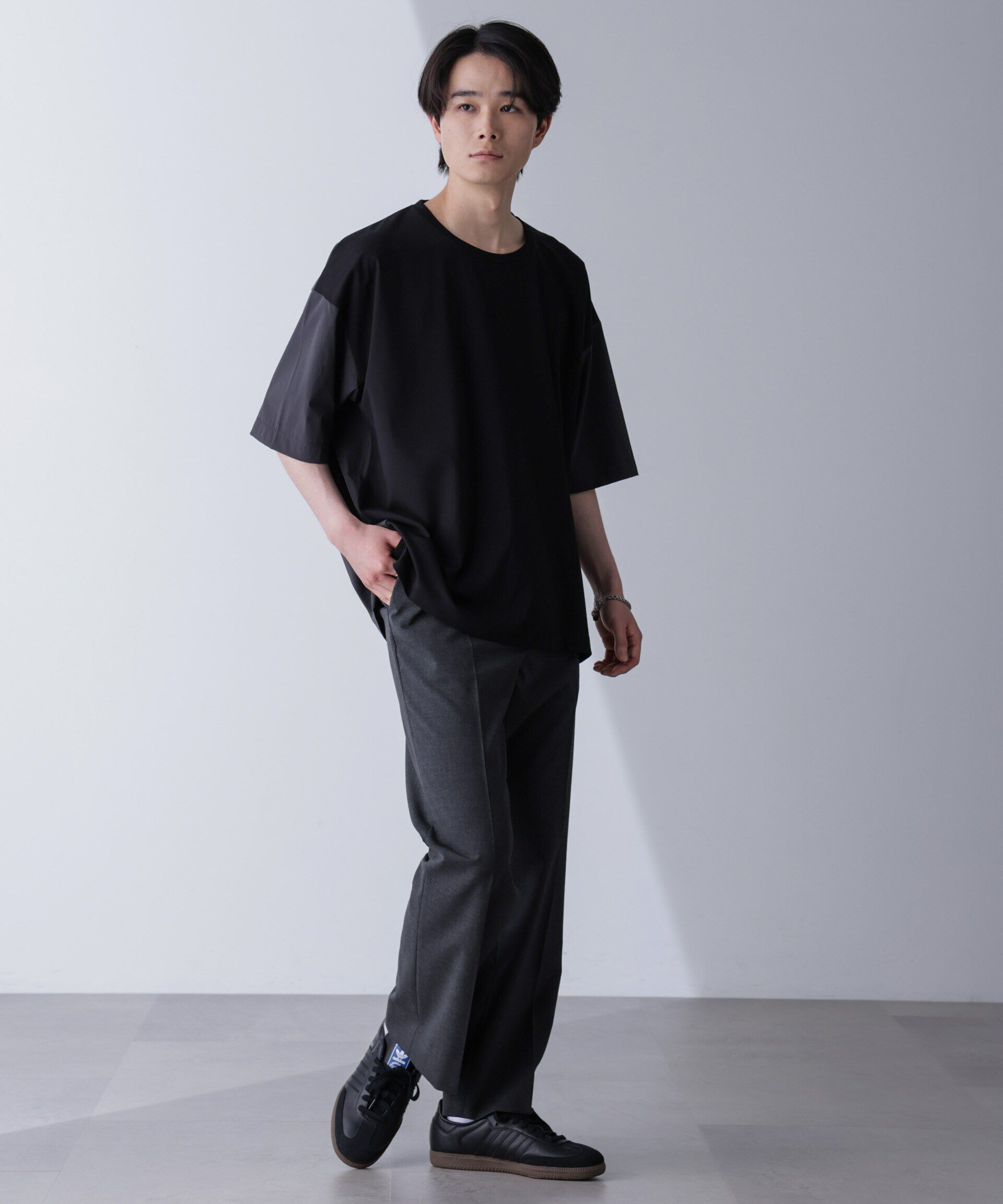 nano･universe「袖切り替えビッグＴシャツ 半袖」|Tシャツ・カットソー|