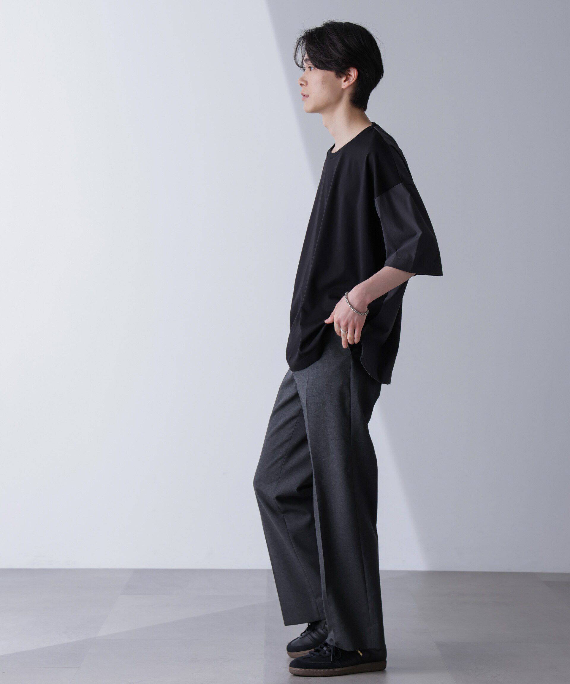 nano･universe「袖切り替えビッグＴシャツ 半袖」|Tシャツ・カットソー|