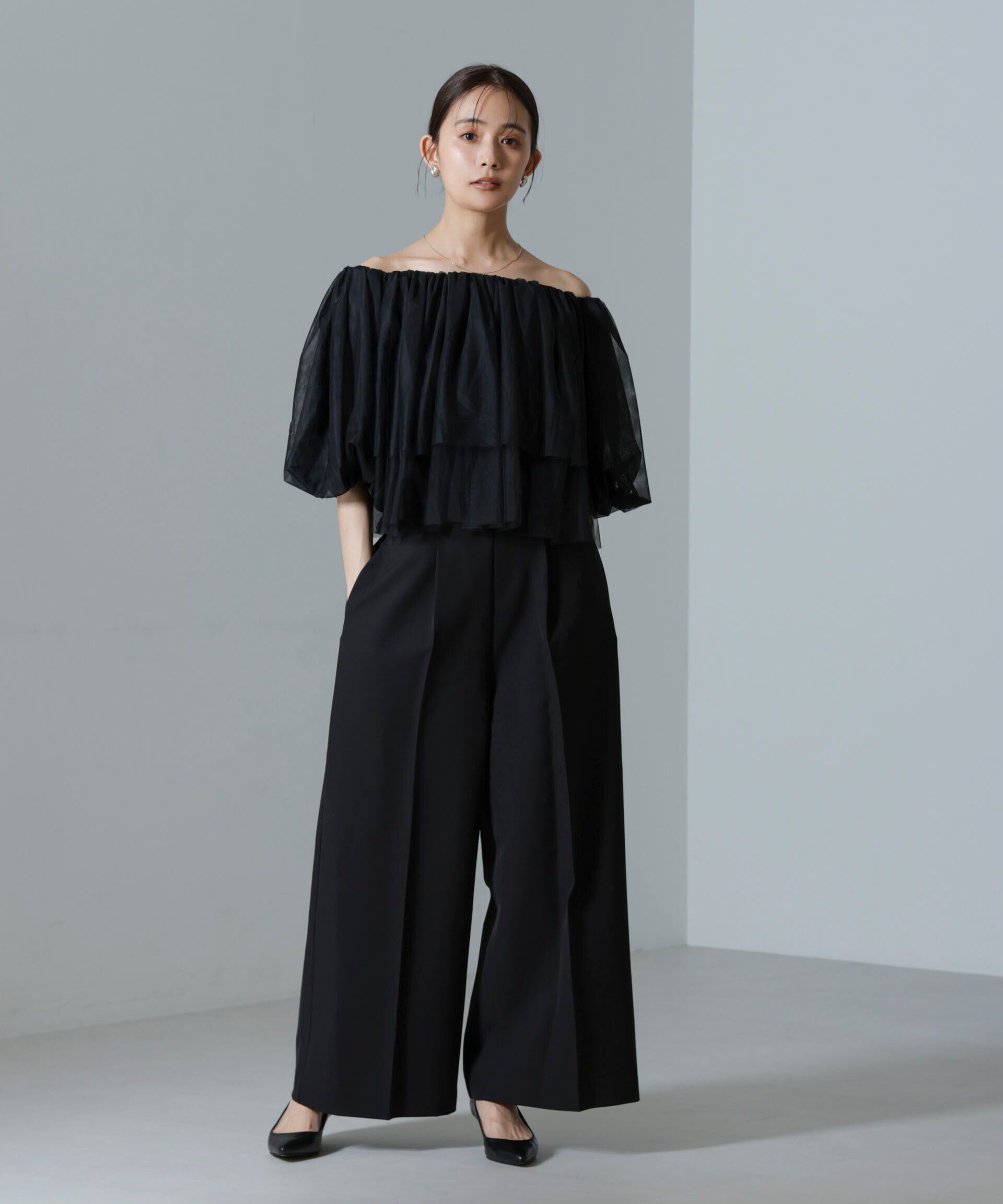 nano･universe「troisiemechaco/TULLE DOUBLECLOTH セットアップパンツ」|スーツ|