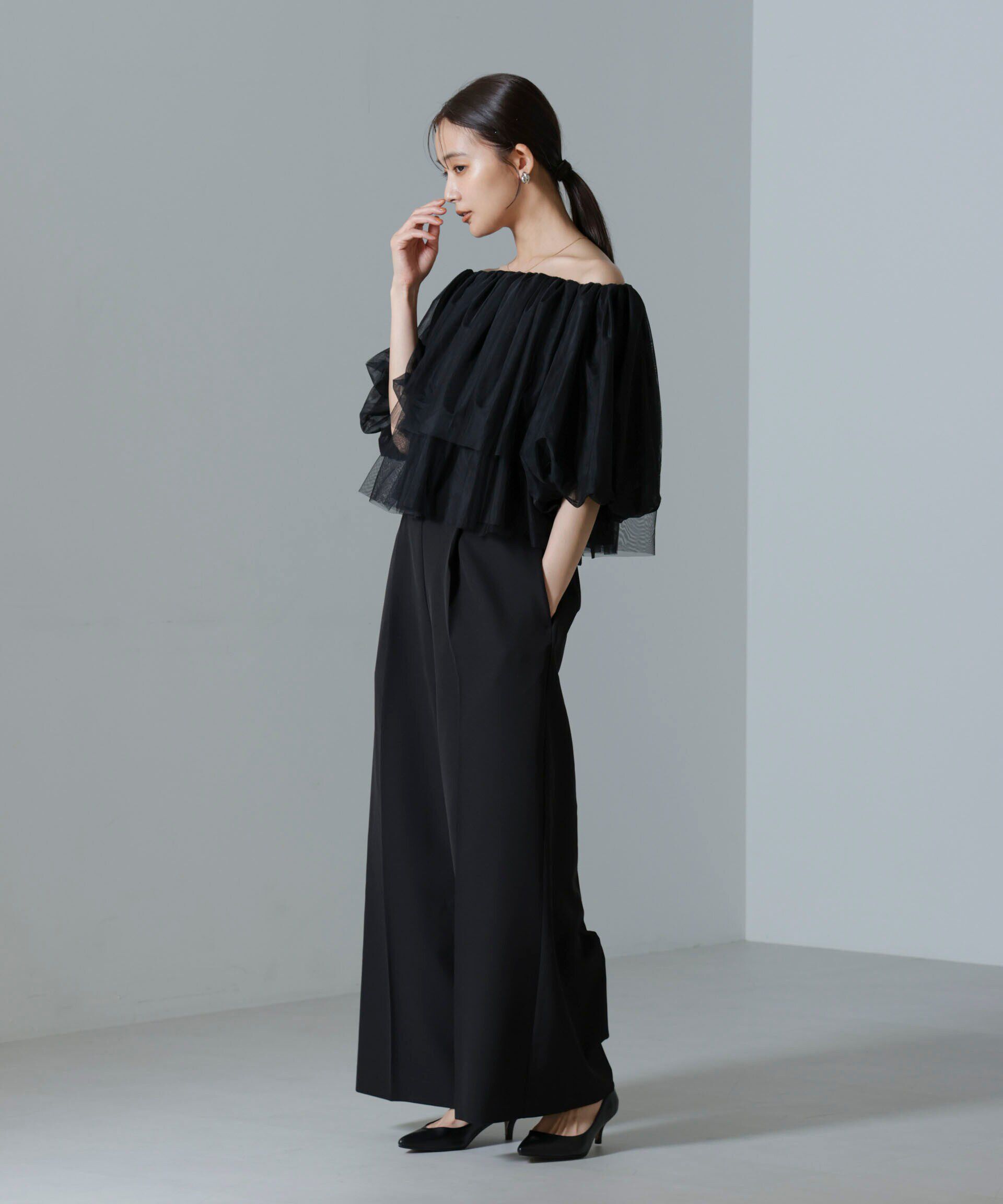 nano･universe「troisiemechaco/TULLE DOUBLECLOTH セットアップパンツ」|スーツ|