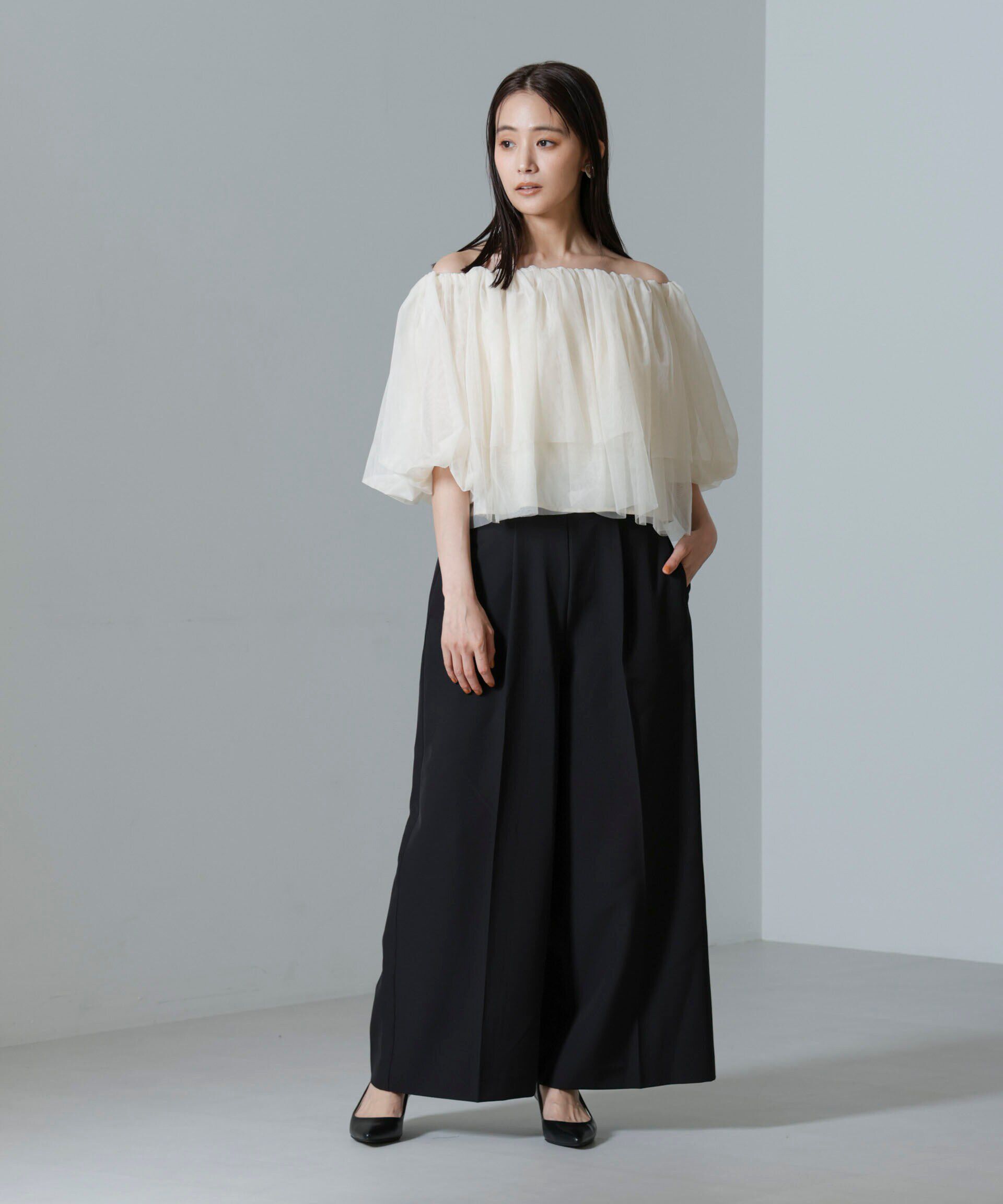 nano･universe「troisiemechaco/TULLE DOUBLECLOTH セットアップパンツ」|スーツ|