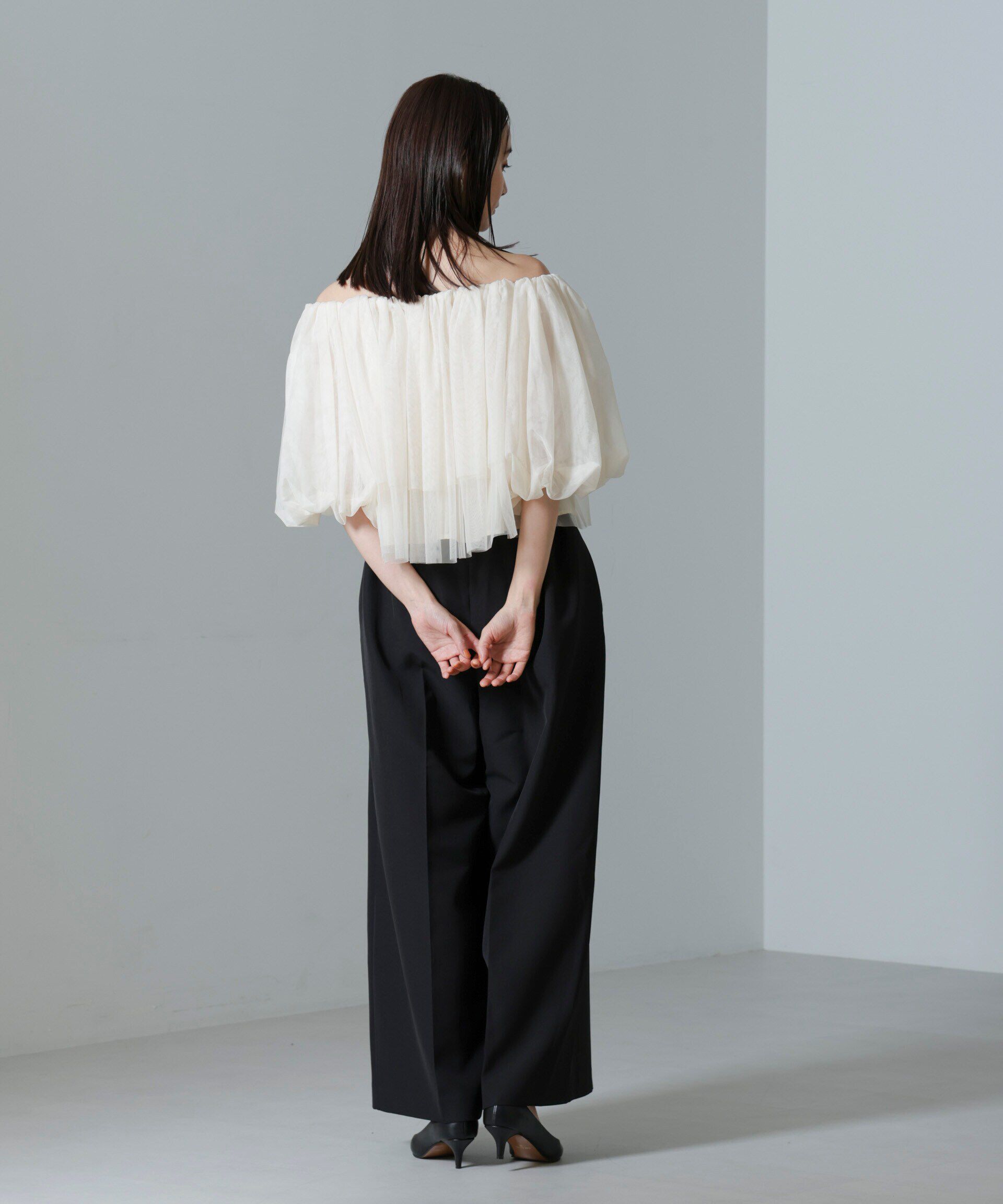 nano･universe「troisiemechaco/TULLE DOUBLECLOTH セットアップパンツ」|スーツ|