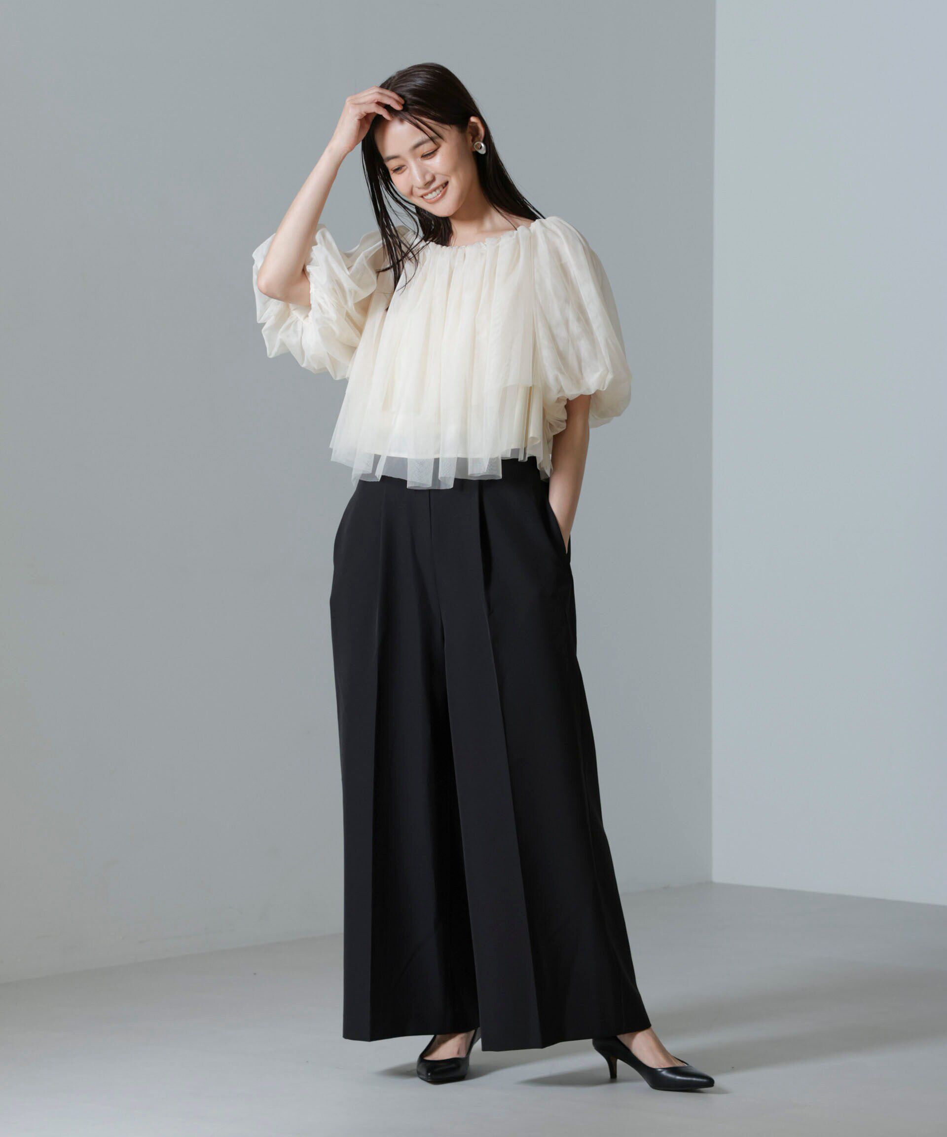 nano･universe「troisiemechaco/TULLE DOUBLECLOTH セットアップパンツ」|スーツ|