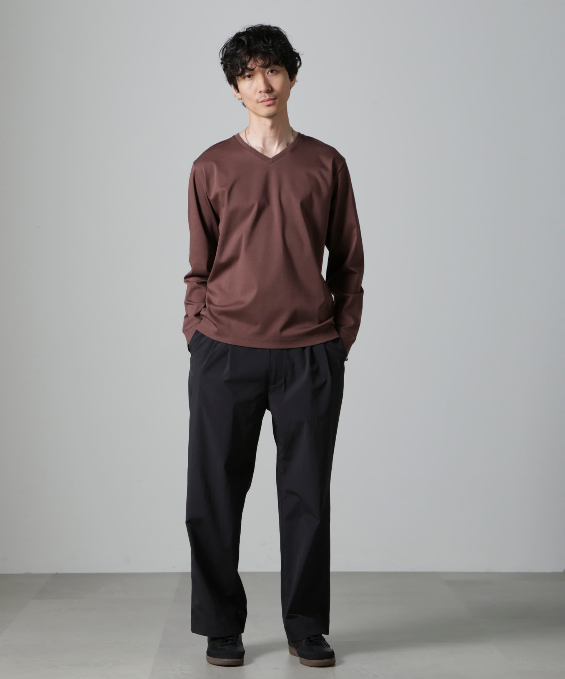 nano･universe「アンチスメルＶネックTシャツ 長袖」|Tシャツ・カットソー|レンガ6