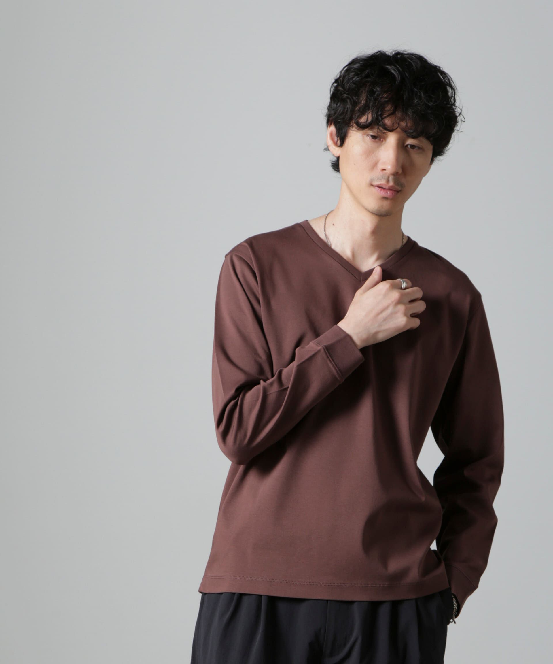 nano･universe「アンチスメルＶネックTシャツ 長袖」|Tシャツ・カットソー|