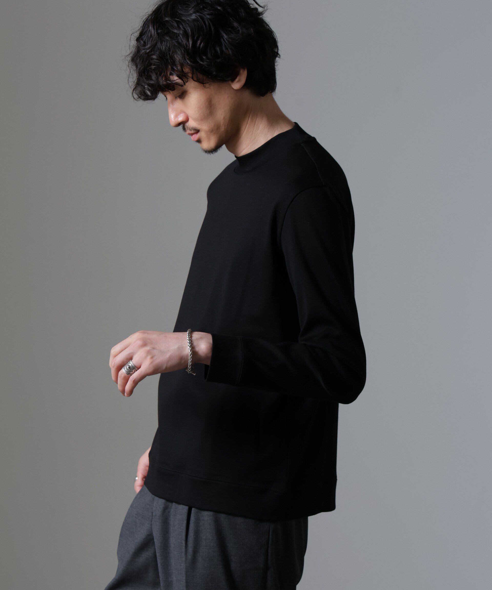 nano･universe「｢FORMAL JERSEY｣モックネックカットソー長袖」|Tシャツ・カットソー|