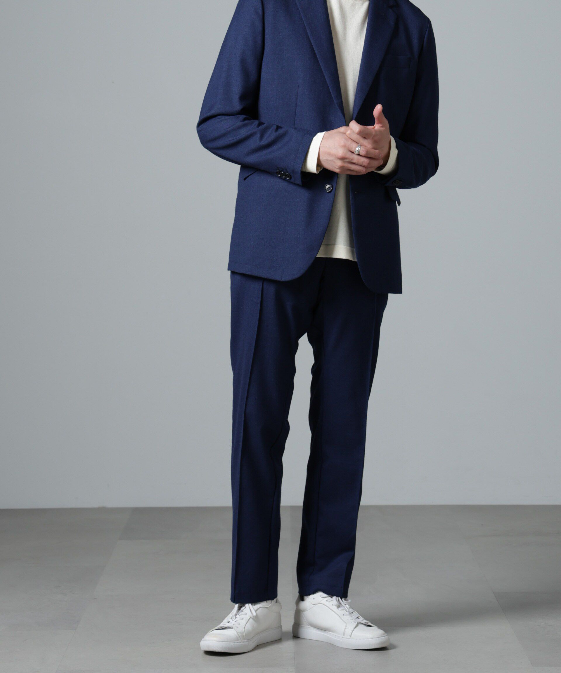 nano･universe「｢N TROUSERS PREMIUM｣RENURウール混洗えるサキソニーパンツ(セットアップ可)」|スーツ|ブルー