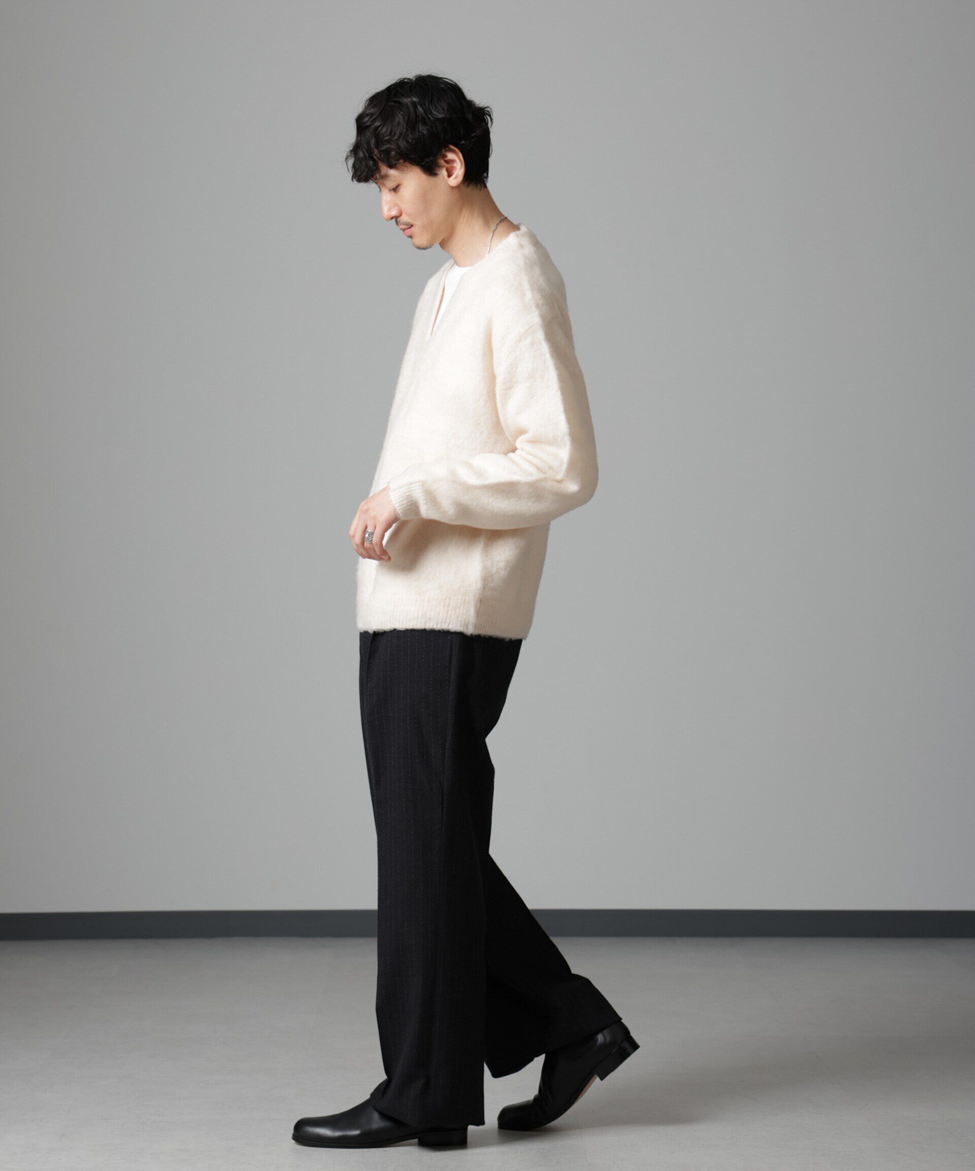 nano･universe「モヘヤブレンド起毛Vネックニット」|ニット・セーター|