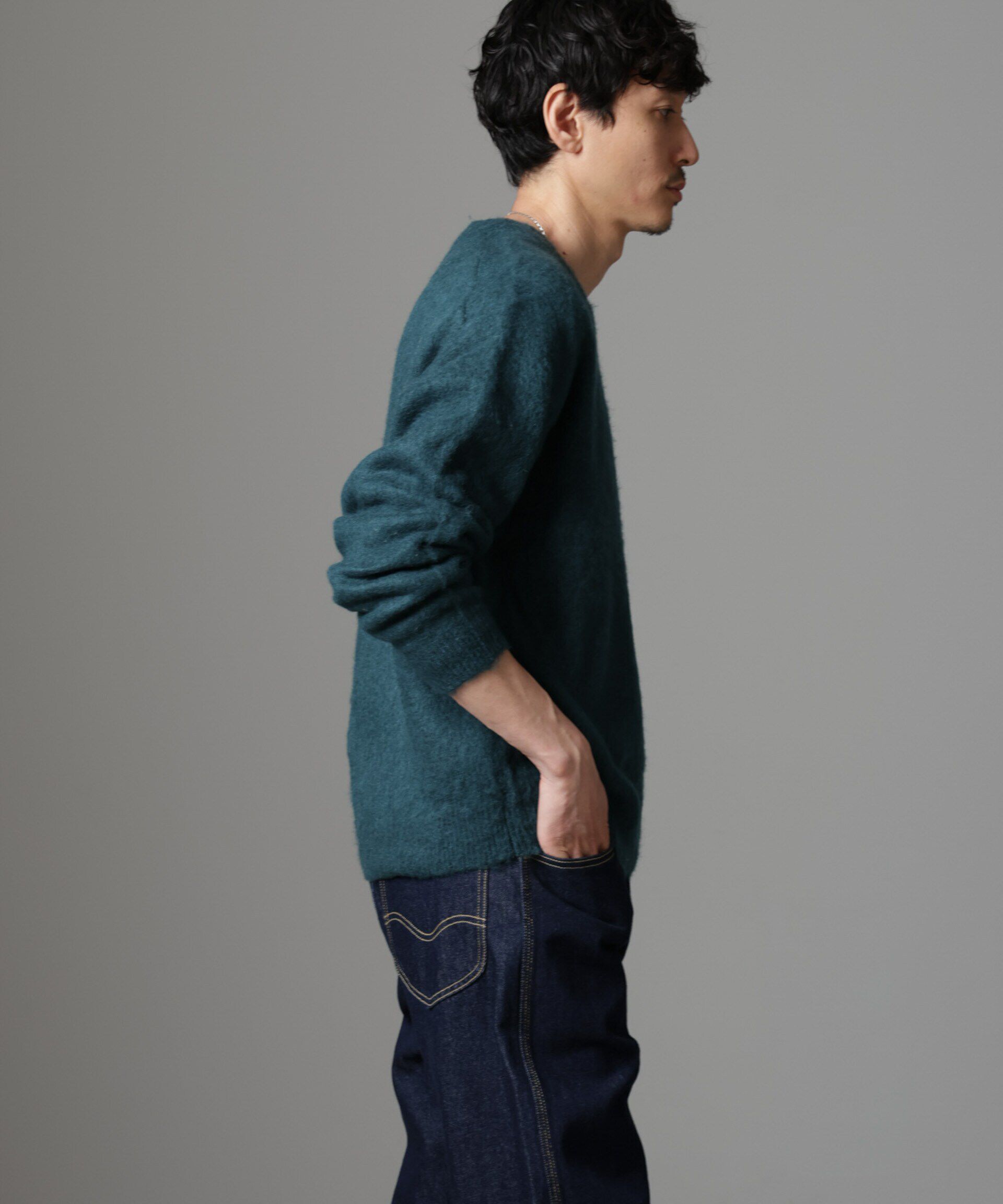 nano･universe「モヘヤブレンド起毛Vネックニット」|ニット・セーター|