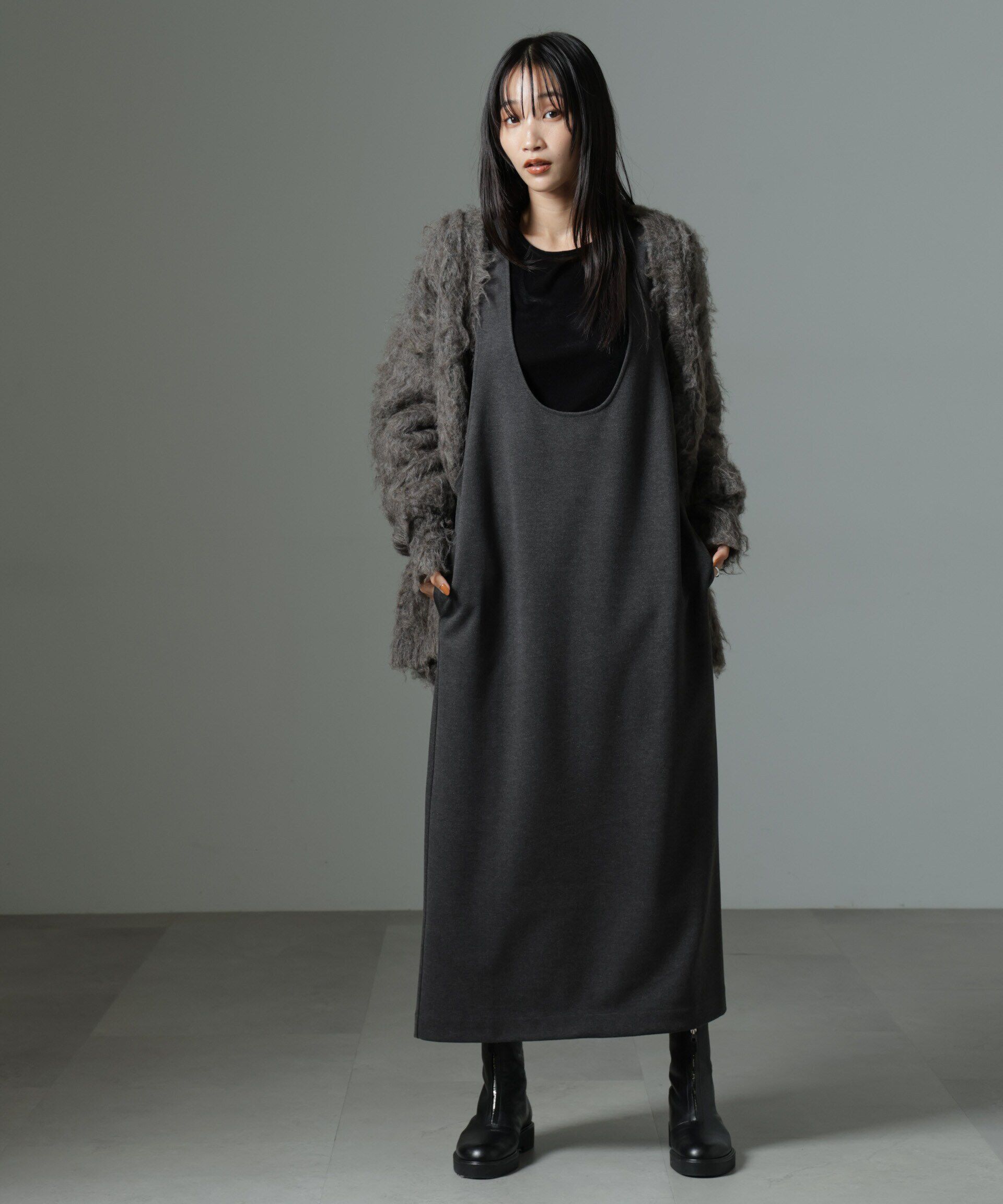 nano･universe「前後2wayクルーネックストレートラインジャンスカ」|ワンピース|