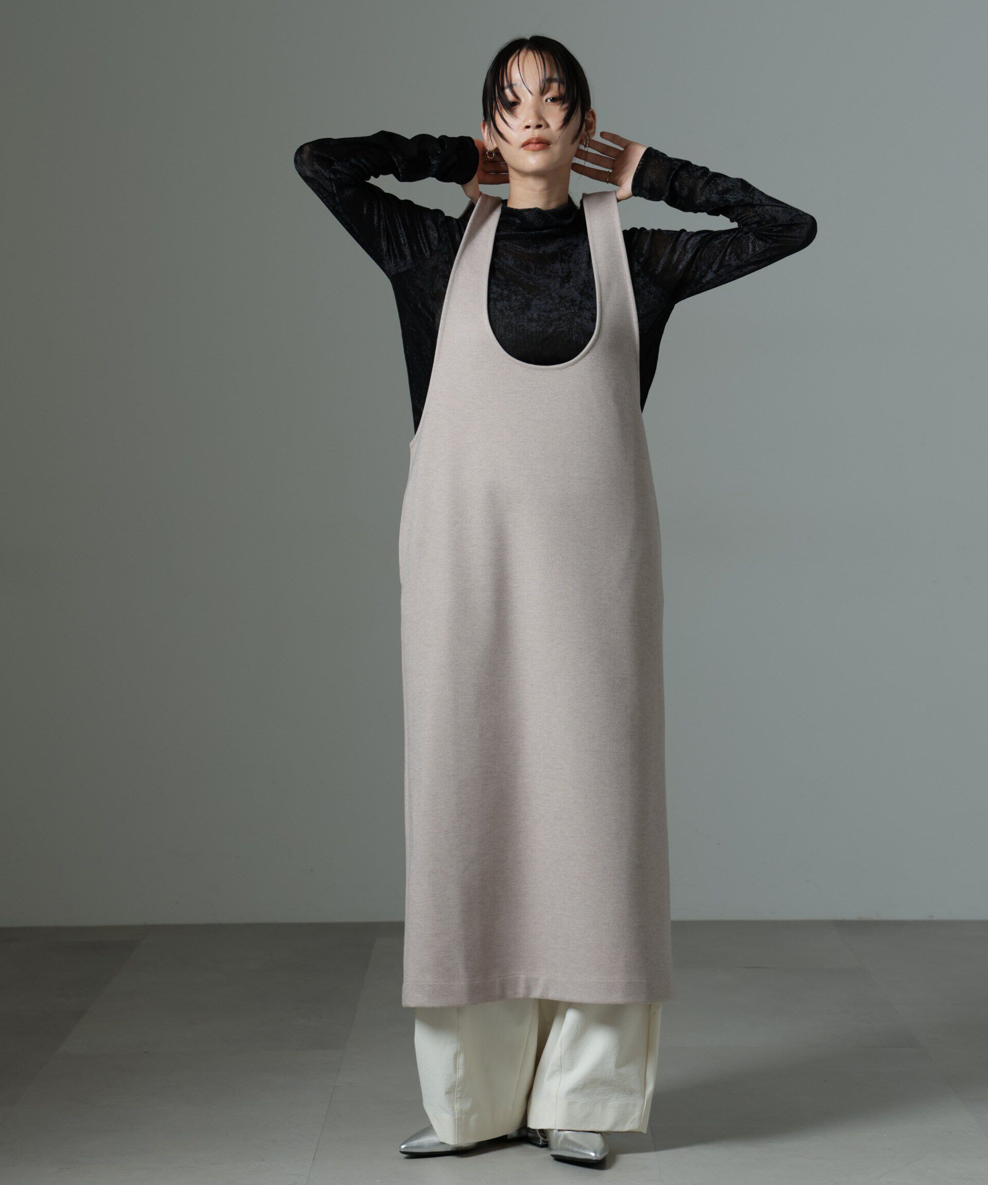 nano･universe「前後2wayクルーネックストレートラインジャンスカ」|ワンピース|