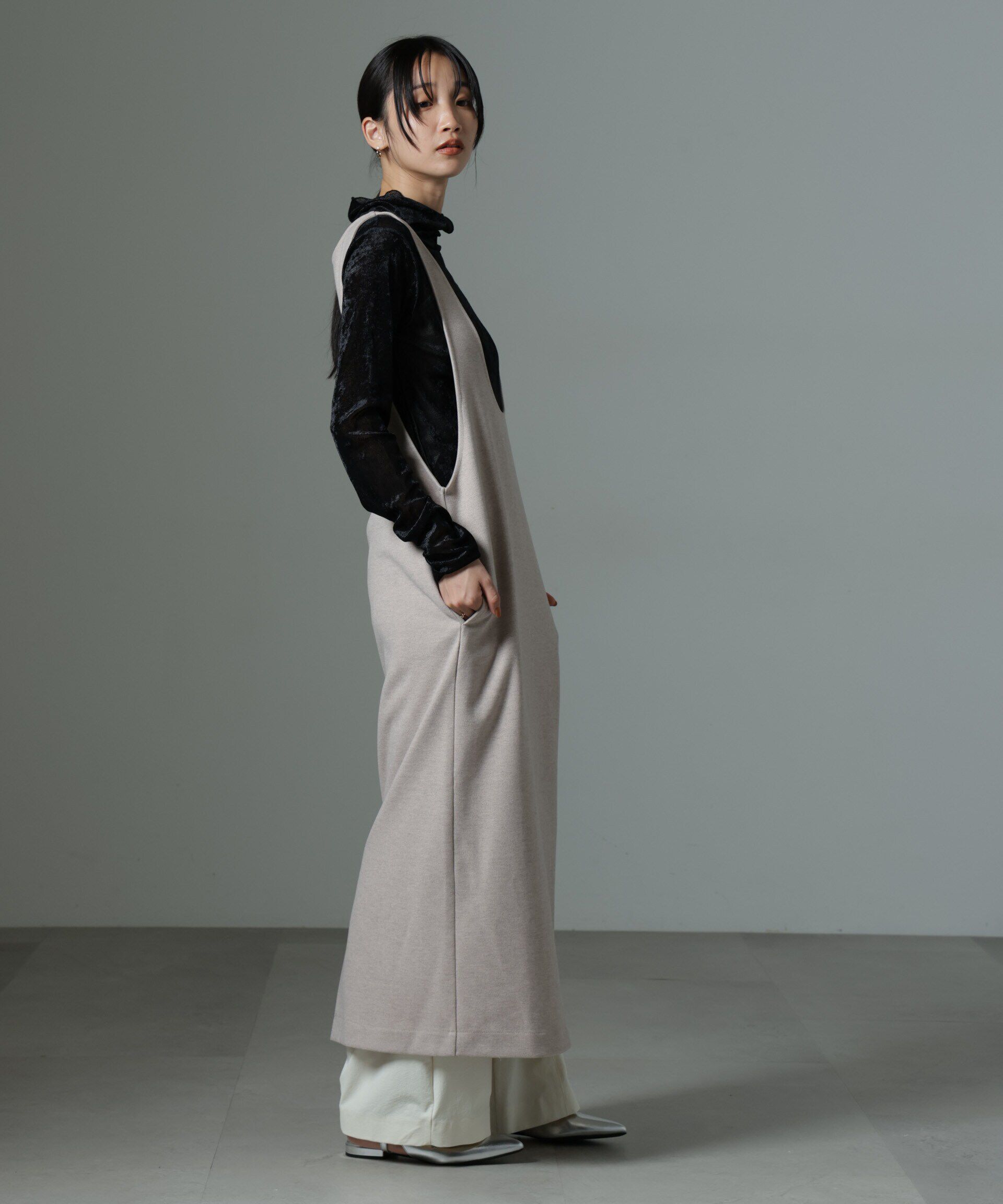 nano･universe「前後2wayクルーネックストレートラインジャンスカ」|ワンピース|