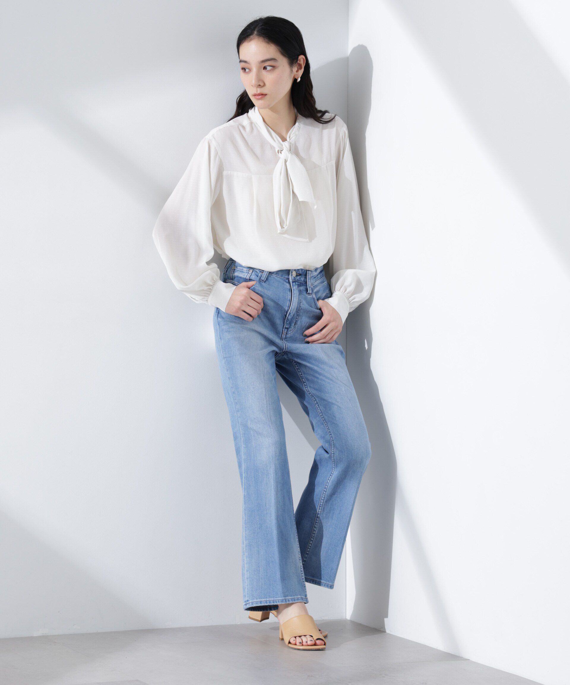 nano･universe「前後2WAYボウタイブラウス」|シャツ・ブラウス|