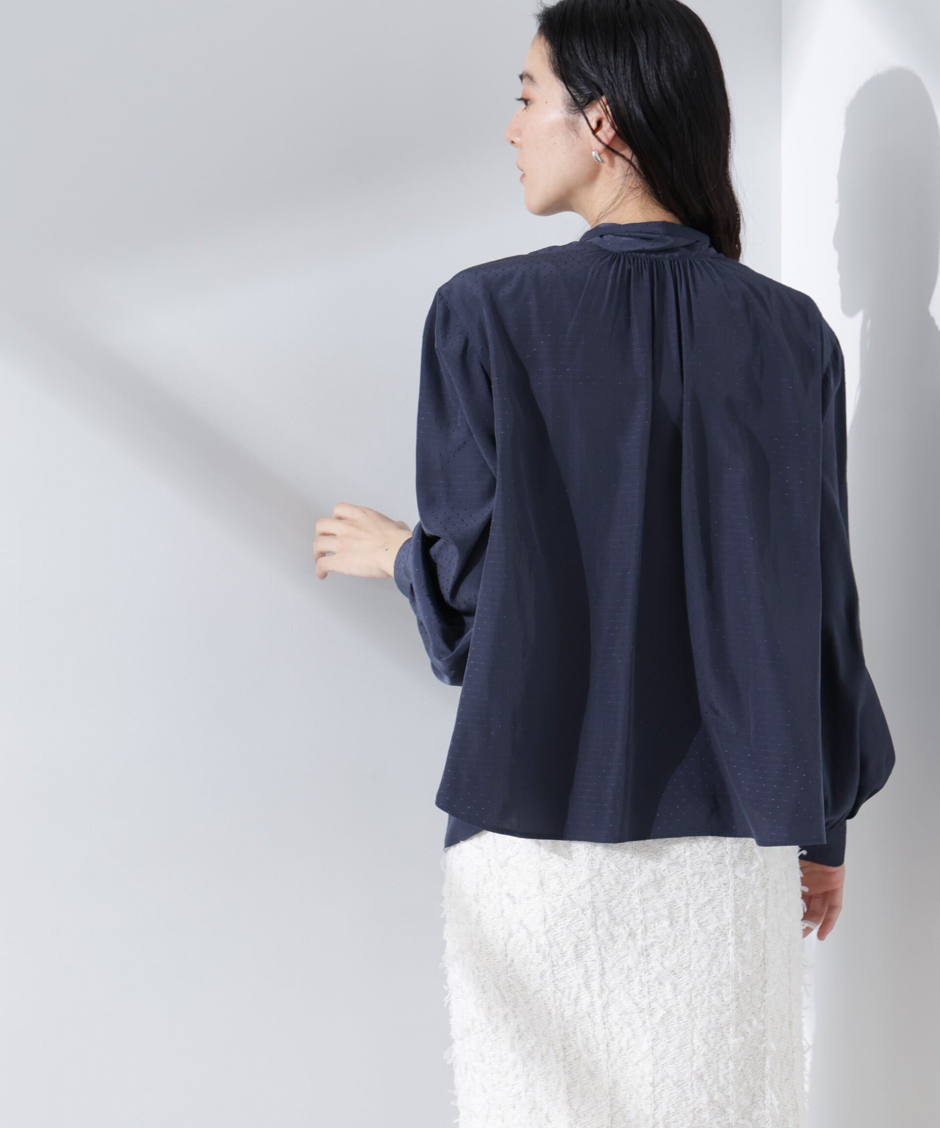 nano･universe「前後2WAYボウタイブラウス」|シャツ・ブラウス|