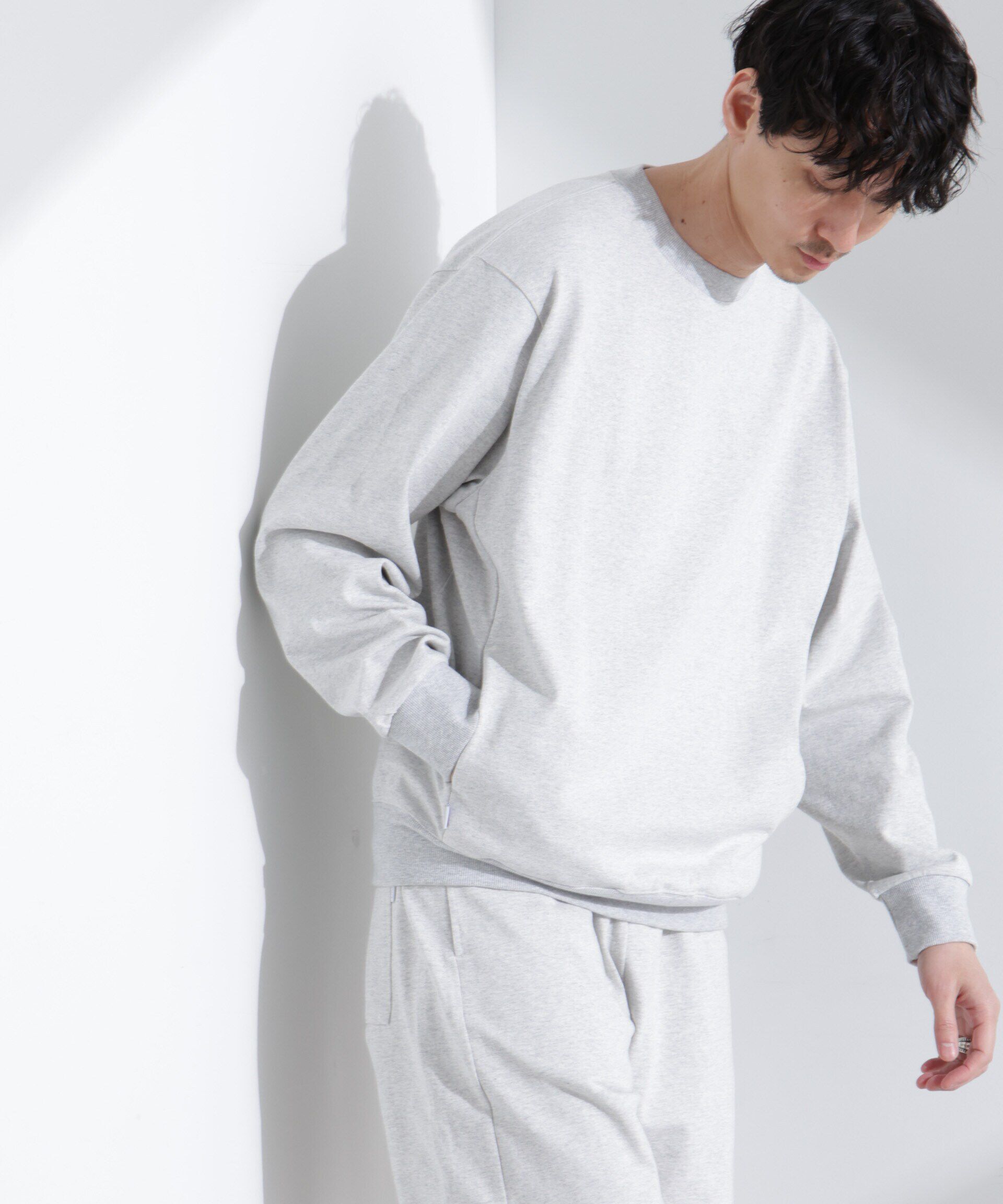 nano･universe「｢NJ/CLUB｣ USAコットン クルーネック スウェット（セットアップ可）」|Tシャツ・カットソー|トップグレー4