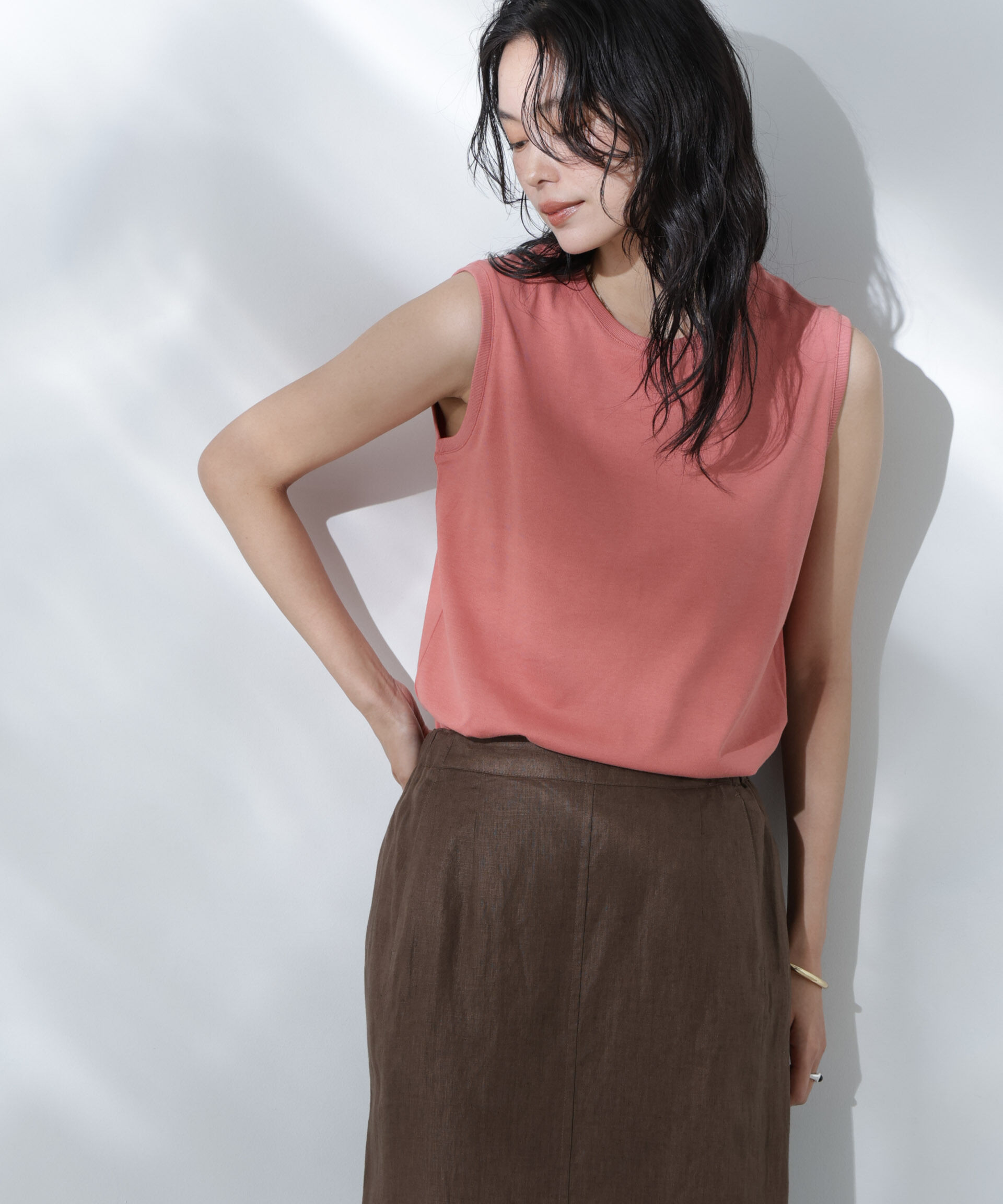 nano･universe「Anti Soaked(R) 汗染み防止カラフルノースリTシャツ」|Tシャツ・カットソー|