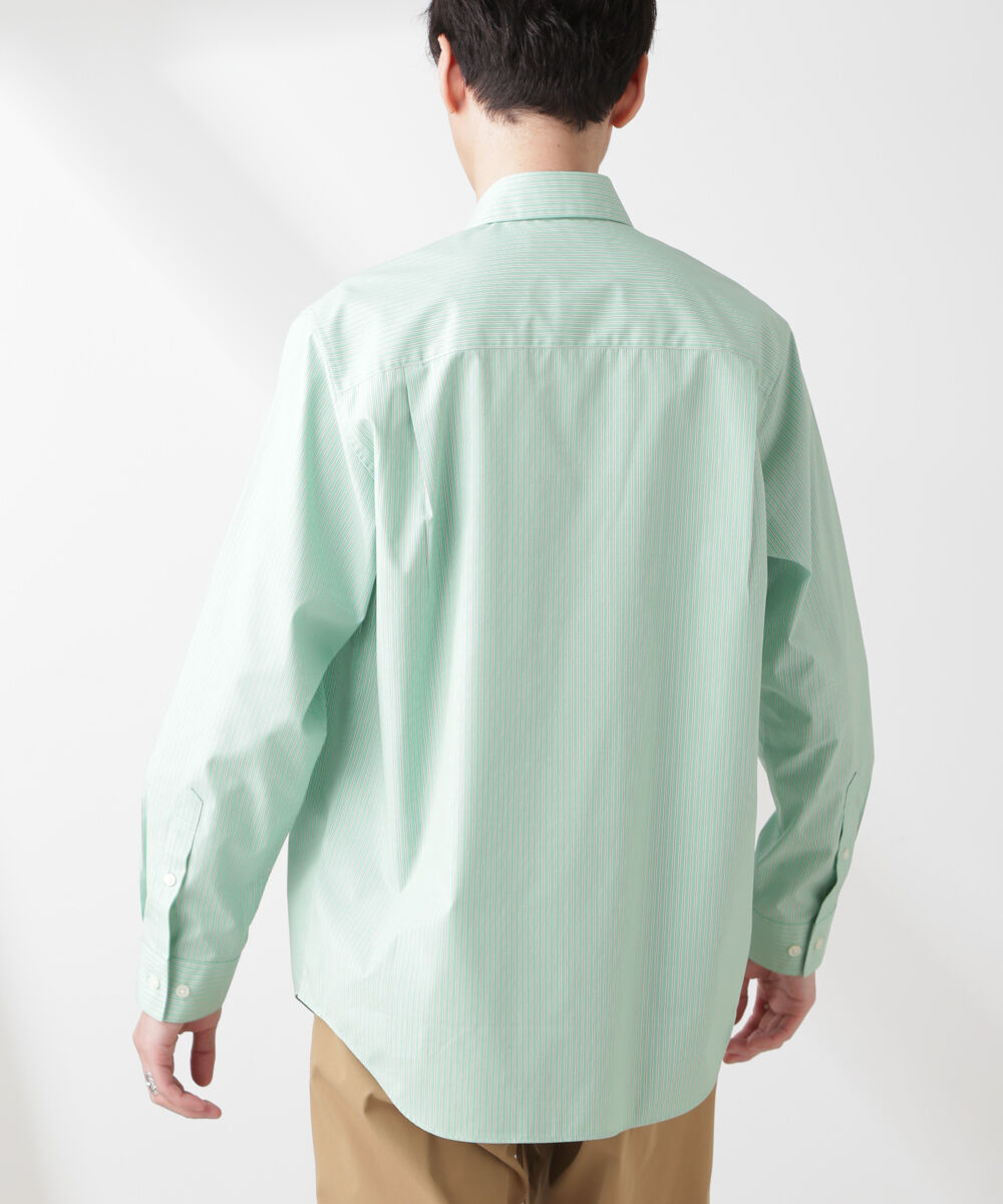 nano･universe「ESTENEIGE(R) レギュラーカラーシャツストライプ 長袖/接触冷感」|シャツ・ブラウス|