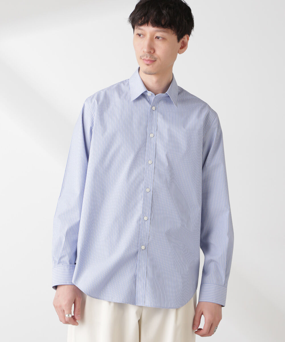 nano･universe「ESTENEIGE(R) レギュラーカラーシャツストライプ 長袖/接触冷感」|シャツ・ブラウス|パターン21