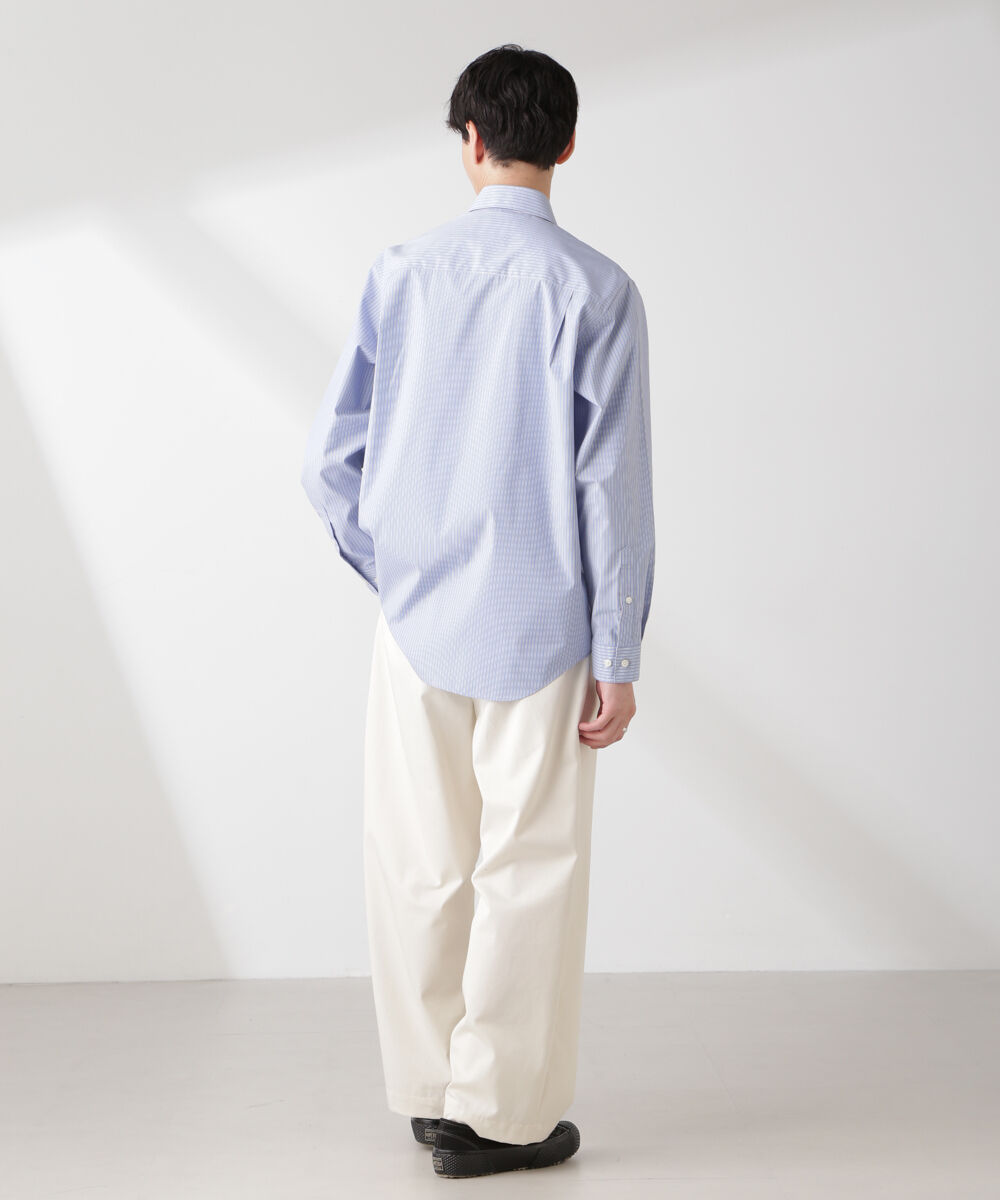 nano･universe「ESTENEIGE(R) レギュラーカラーシャツストライプ 長袖/接触冷感」|シャツ・ブラウス|