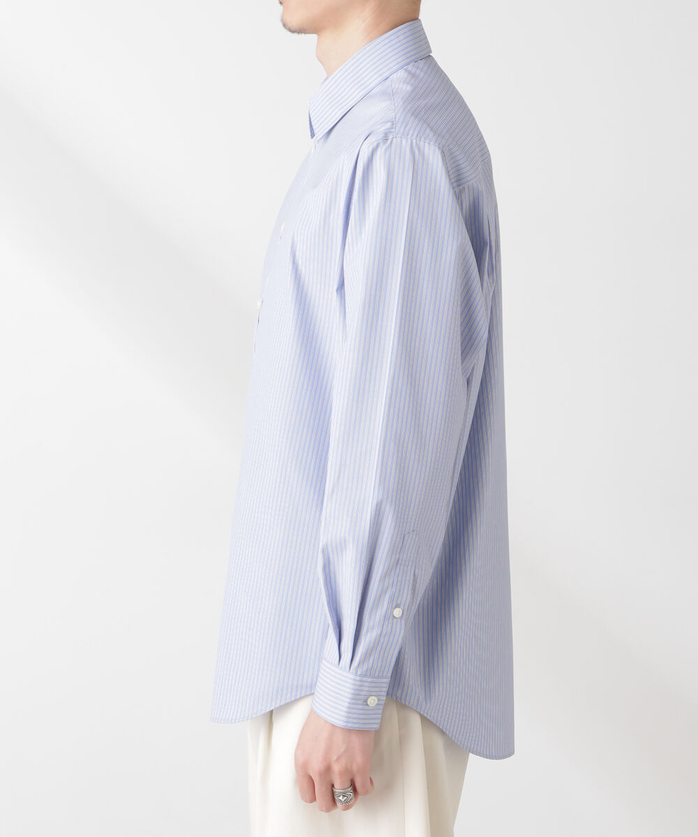 nano･universe「ESTENEIGE(R) レギュラーカラーシャツストライプ 長袖/接触冷感」|シャツ・ブラウス|