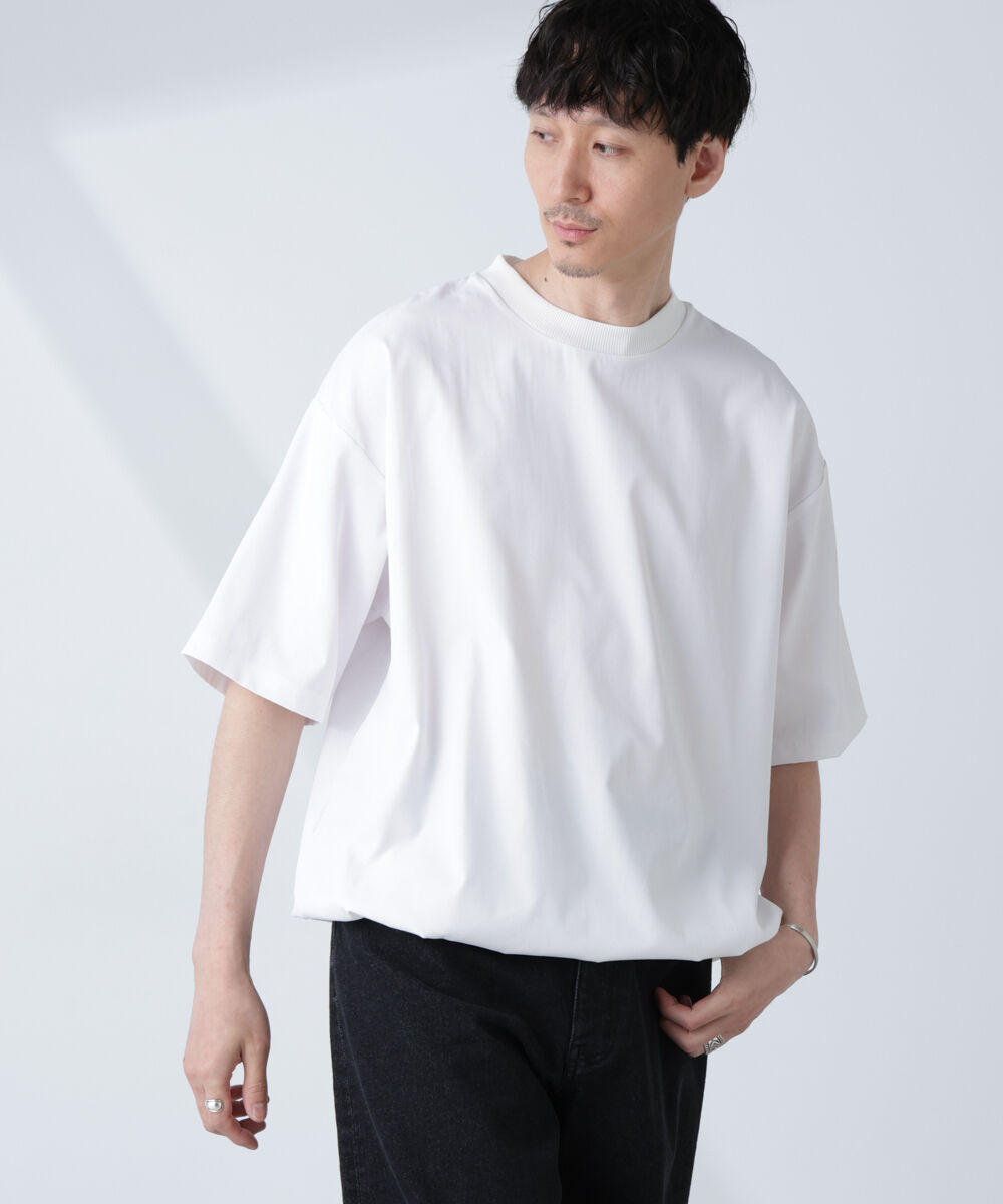 nano･universe「ストレッチファブリックバルーンTシャツ」|Tシャツ・カットソー|オフホワイト1