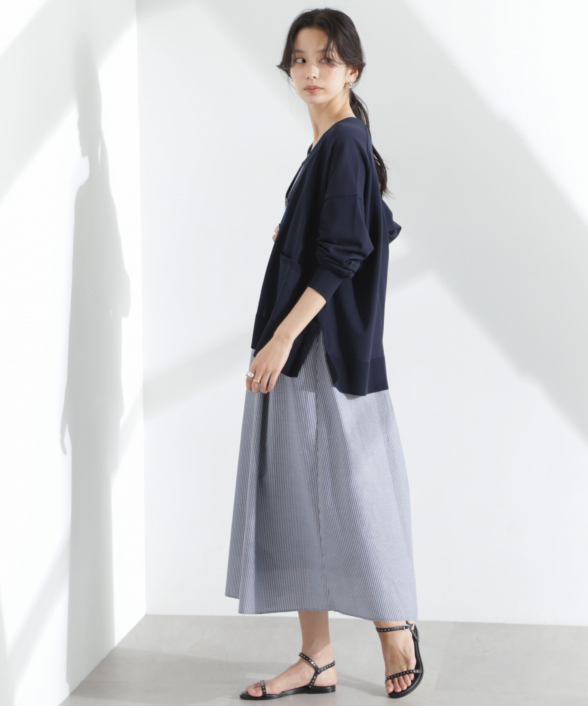 nano･universe「TEKNICO GIZAコットンオーバーカーディガン」|ニット・セーター|