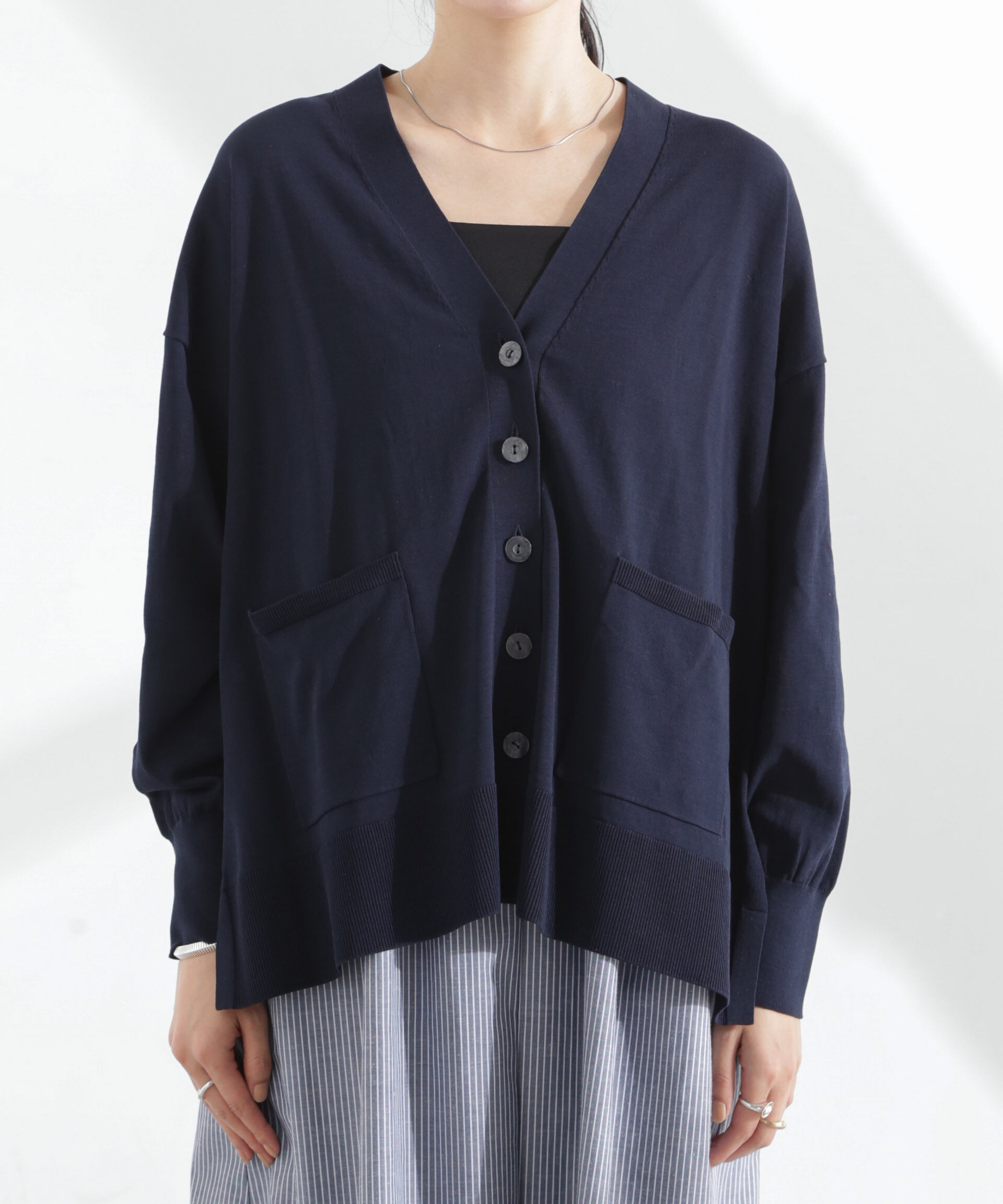 nano･universe「TEKNICO GIZAコットンオーバーカーディガン」|ニット・セーター|