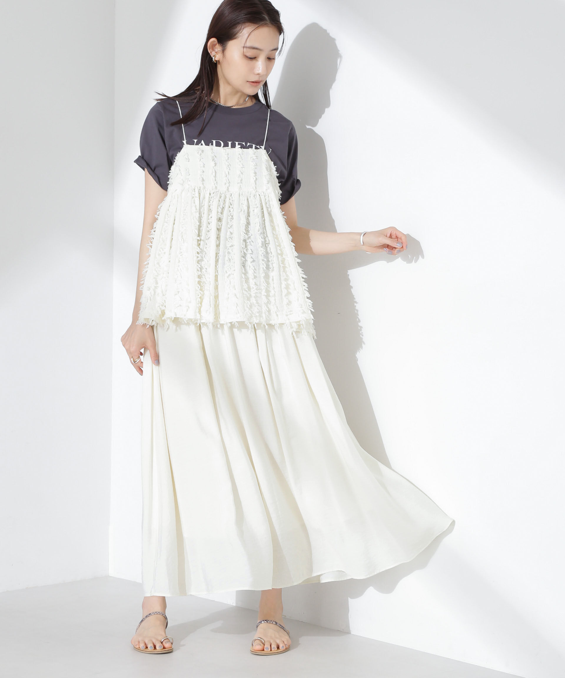 nano･universe「シアーボリュームスカート」|スカート|