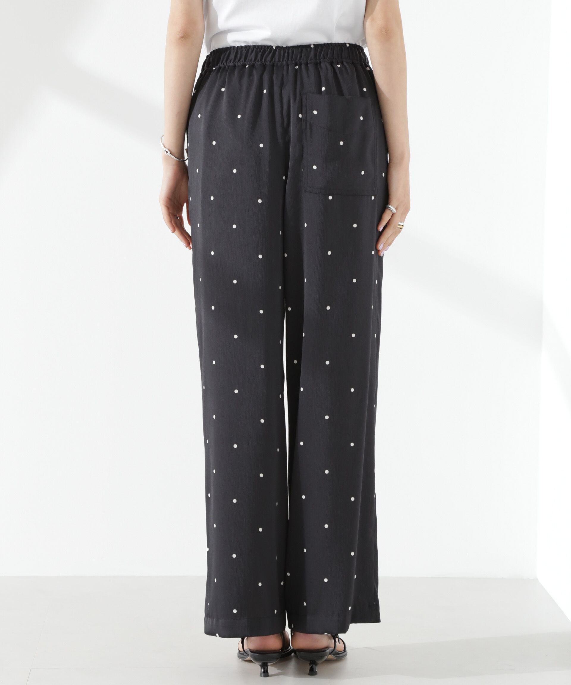 nano･universe「ドットリラクシーワイドパンツ(セットアップ可)」|チノ|