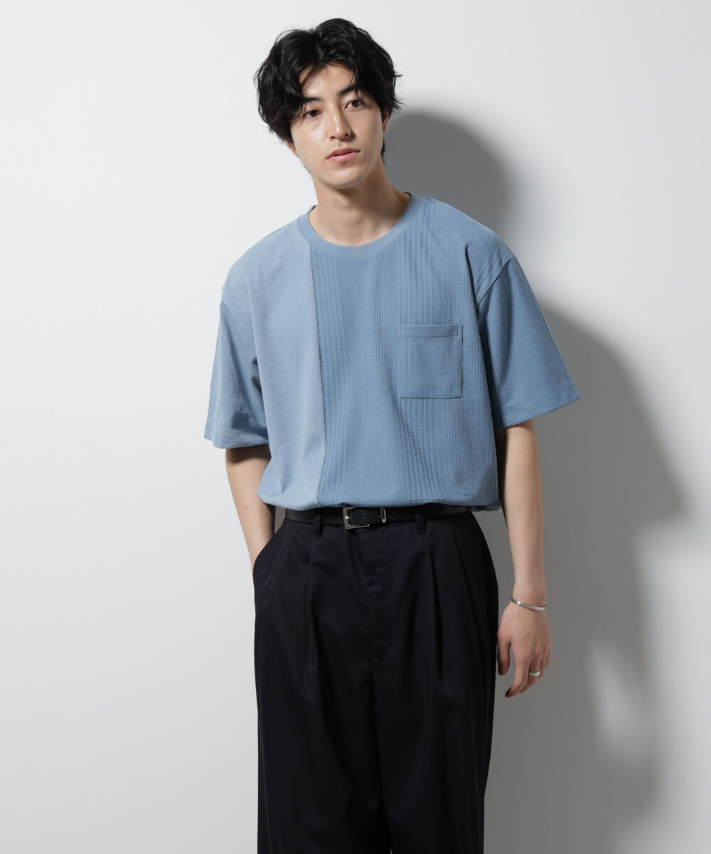 nano･universe「リンクスカノコ コンビTシャツ 半袖」|Tシャツ・カットソー|