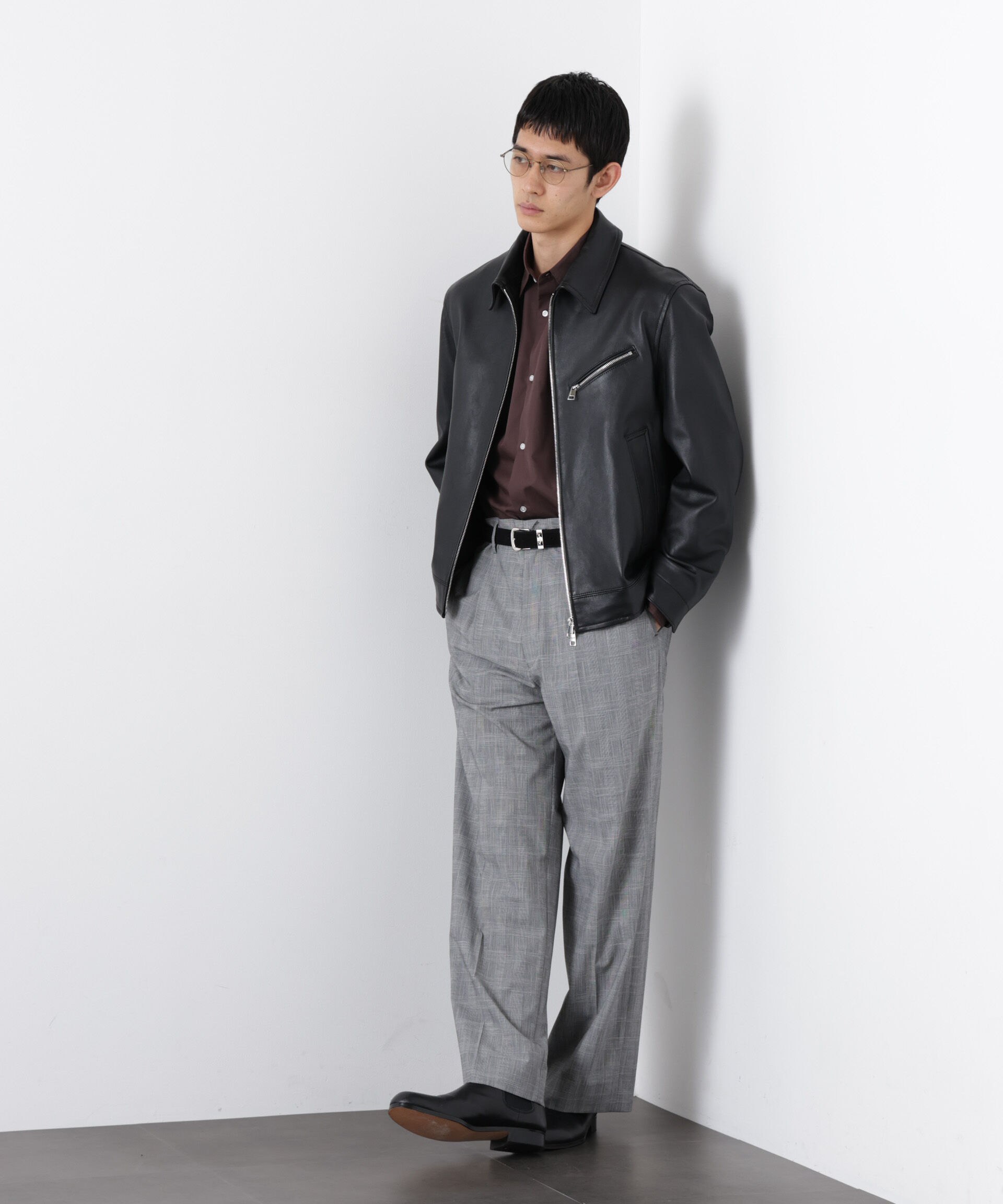 nano･universe「ラムナッパレザーライダースジャケット」|ライダースジャケット|