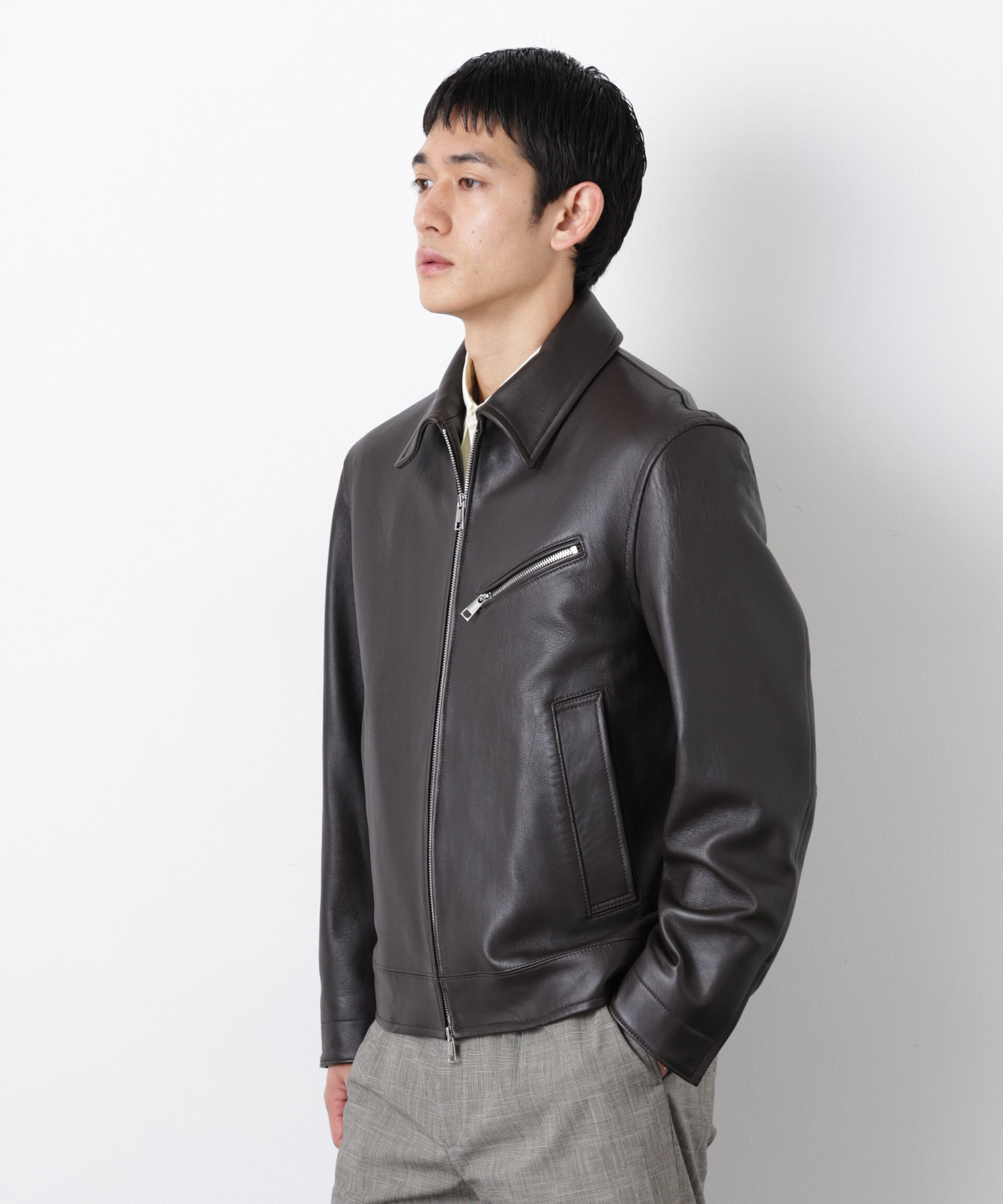nano･universe「ラムナッパレザーライダースジャケット」|ライダースジャケット|
